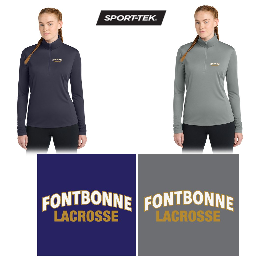 Fontbonne Academy Lacrosse Sport-Tek® Women's PosiCharge® Competitor™ 1/4-Zip Pullover, Light Weight, Ladies Fit, LST357