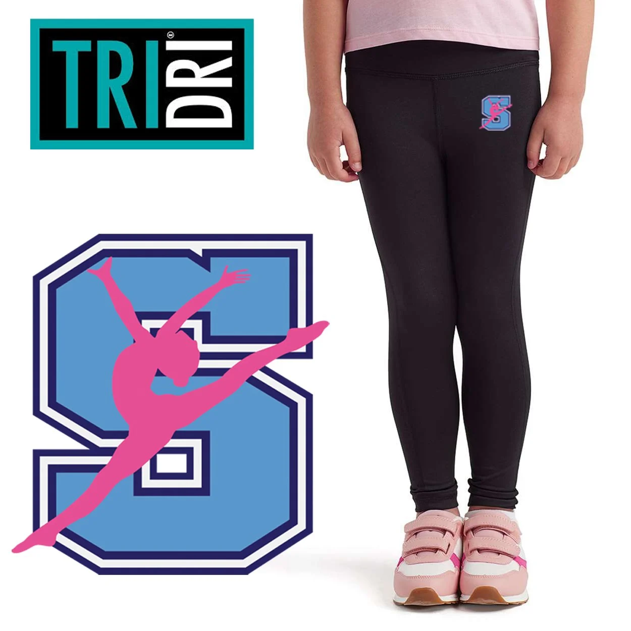 Hurley Middle School DANCE TriDri Youth Recycled Performance Legging, Youth Fit, #TD31B