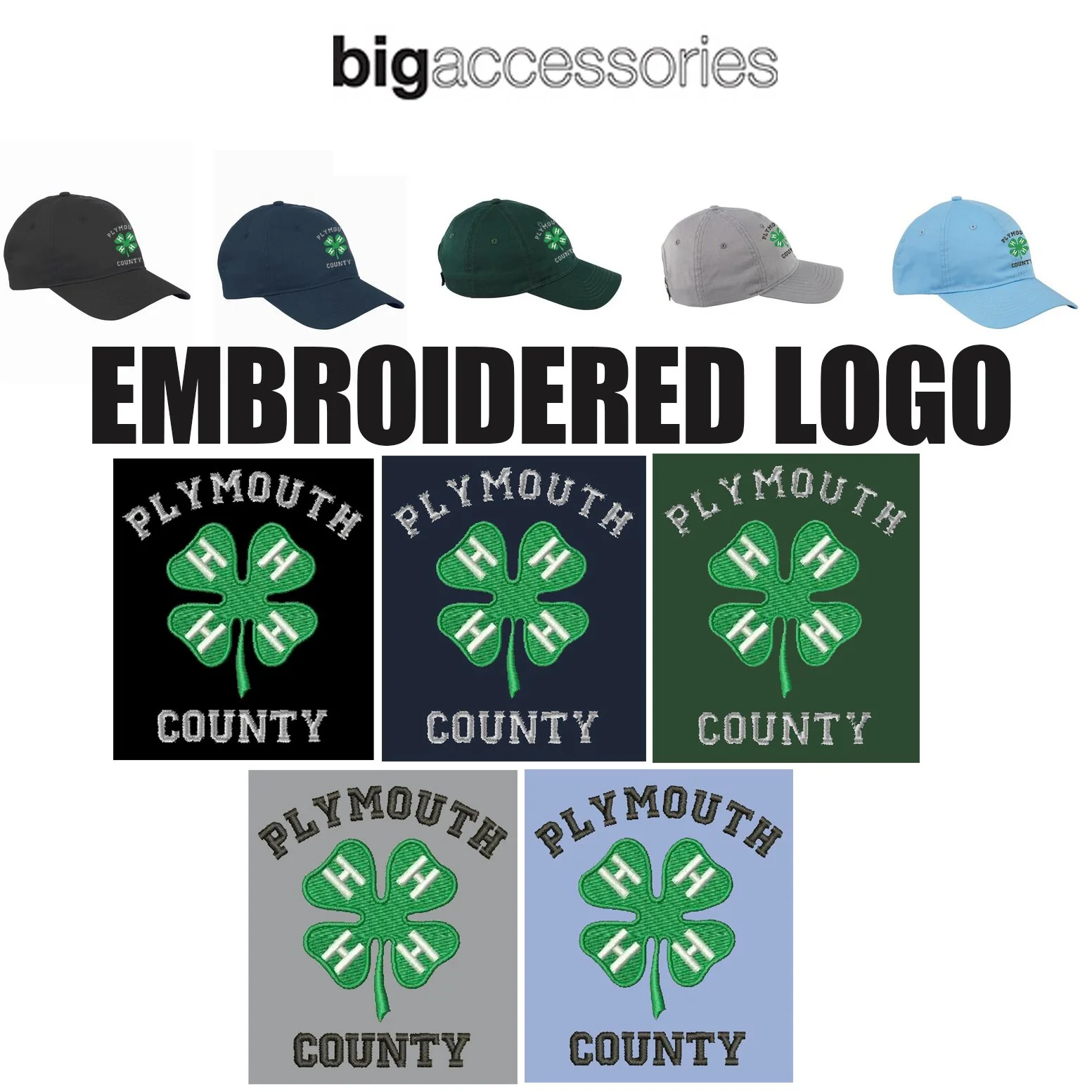 Plymouth County 4-H Swag Big Accessories Twill Unstructured Cap, Adult, BX880