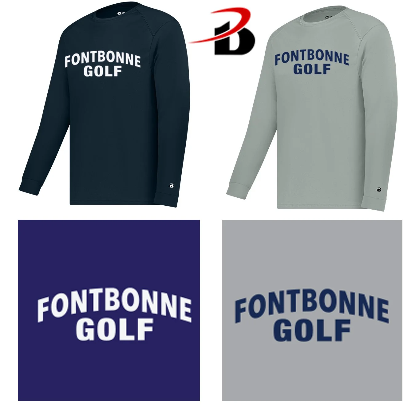 Fontbonne Academy Golf Badger Brand B-Core Men’s Performance Material Long Sleeve Tee, Men’s/Adult Unisex Fit, #410400