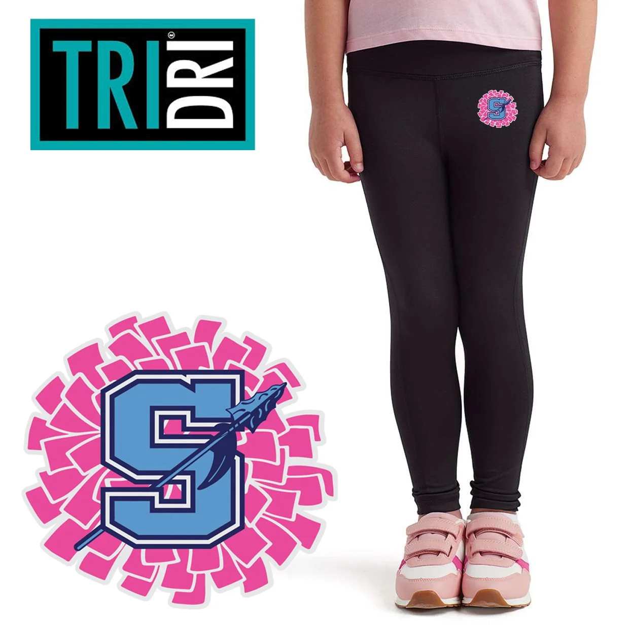 Hurley Middle School CHEER TriDri Youth Recycled Performance Legging, Youth Fit, #TD31B