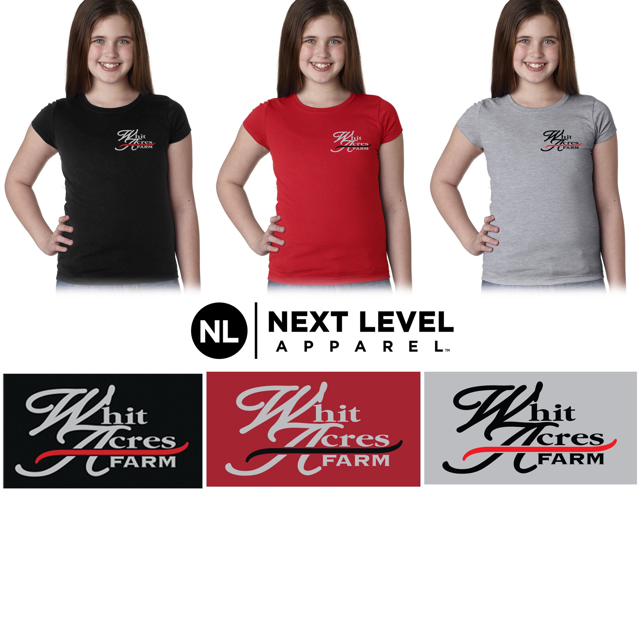 Whit Acres Farm Next Level Youth Girls’ Princess T-Shirt, Girls Fit, #N3710