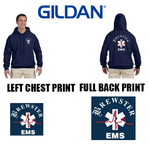 Brewster Ambulance Gildan Adult Unisex/Mens DryBlend® 9.0 oz., 50/50 Hood, 2 Imprint Version #G125