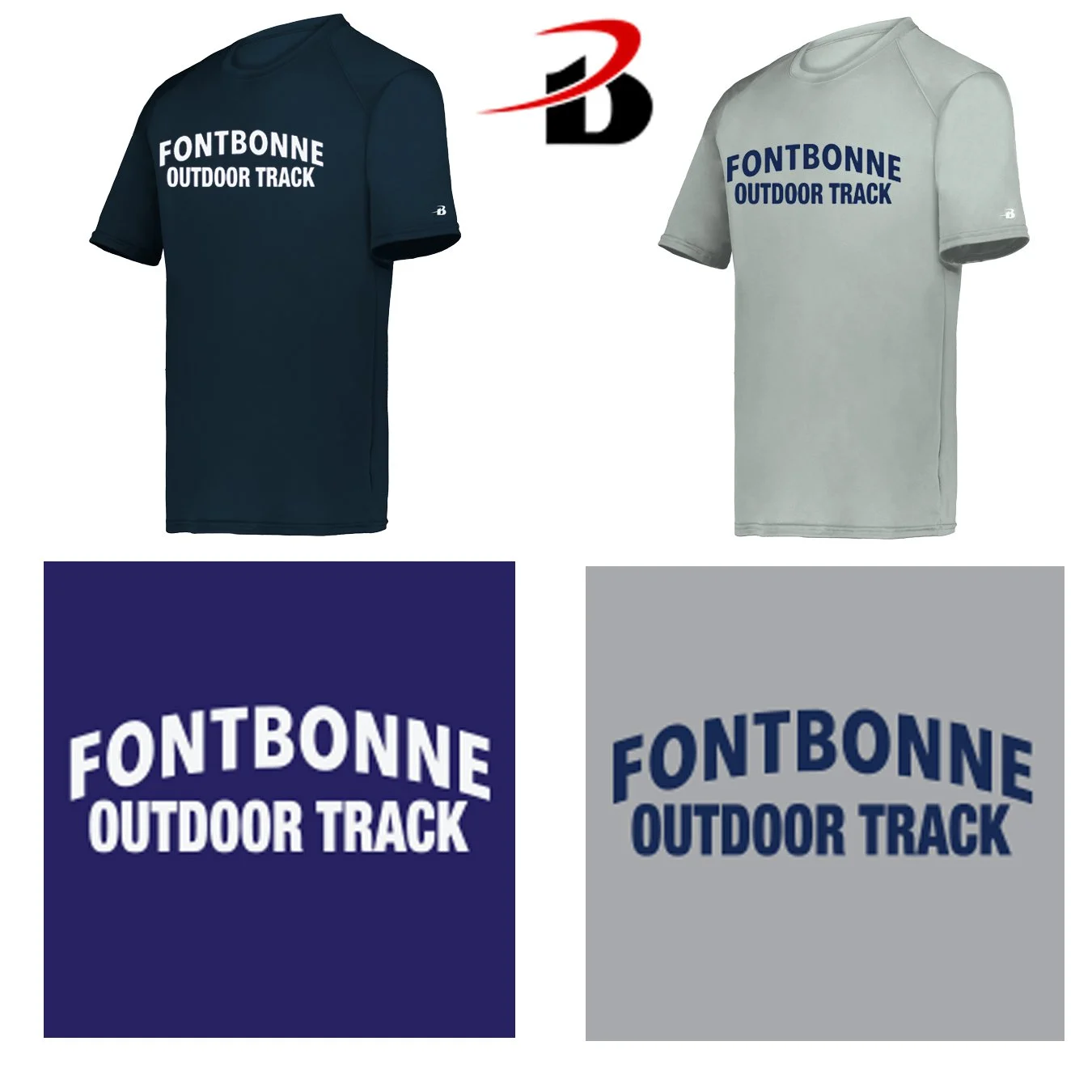 Fontbonne Academy Outdoor Track Badger Brand Youth Unisex B-Core Performance Material Short Sleeve Tee, Youth Unisex Fit, #212000