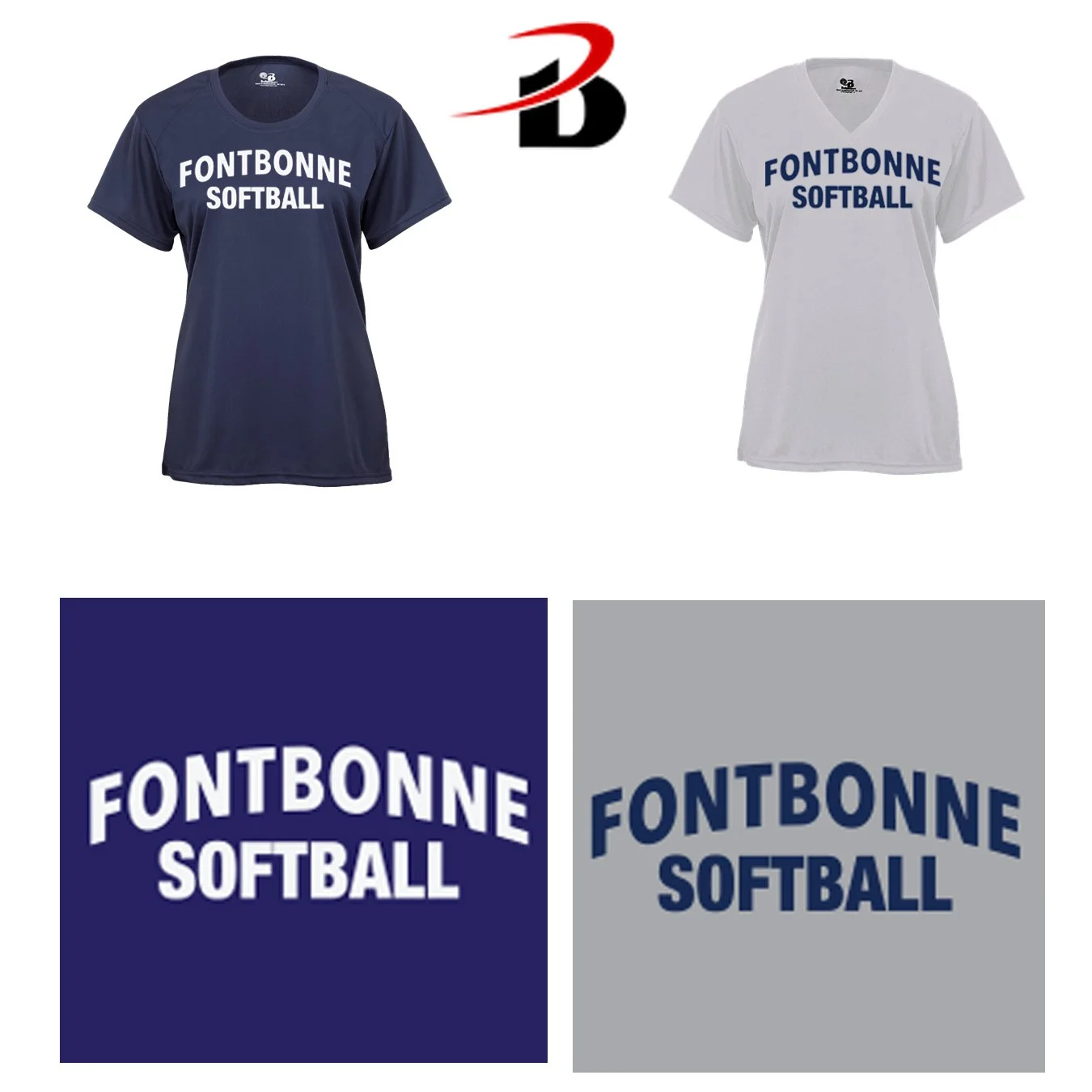 Fontbonne Academy Softball Badger Brand Girls B-Core Performance Material Short Sleeve Tee, Girls Fit, #216000