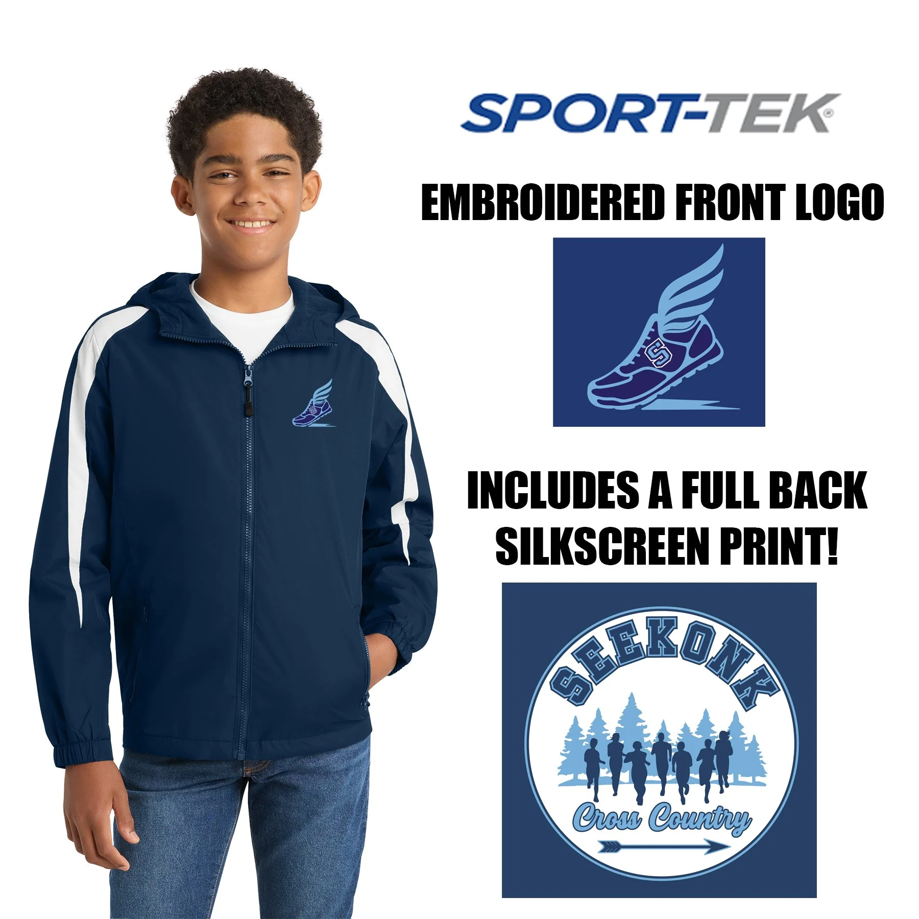 Hurley Middle School Cross Country Sport-Tek® Youth Fleece-Lined Colorblock Jacket, Youth Unisex Fit, #YST81