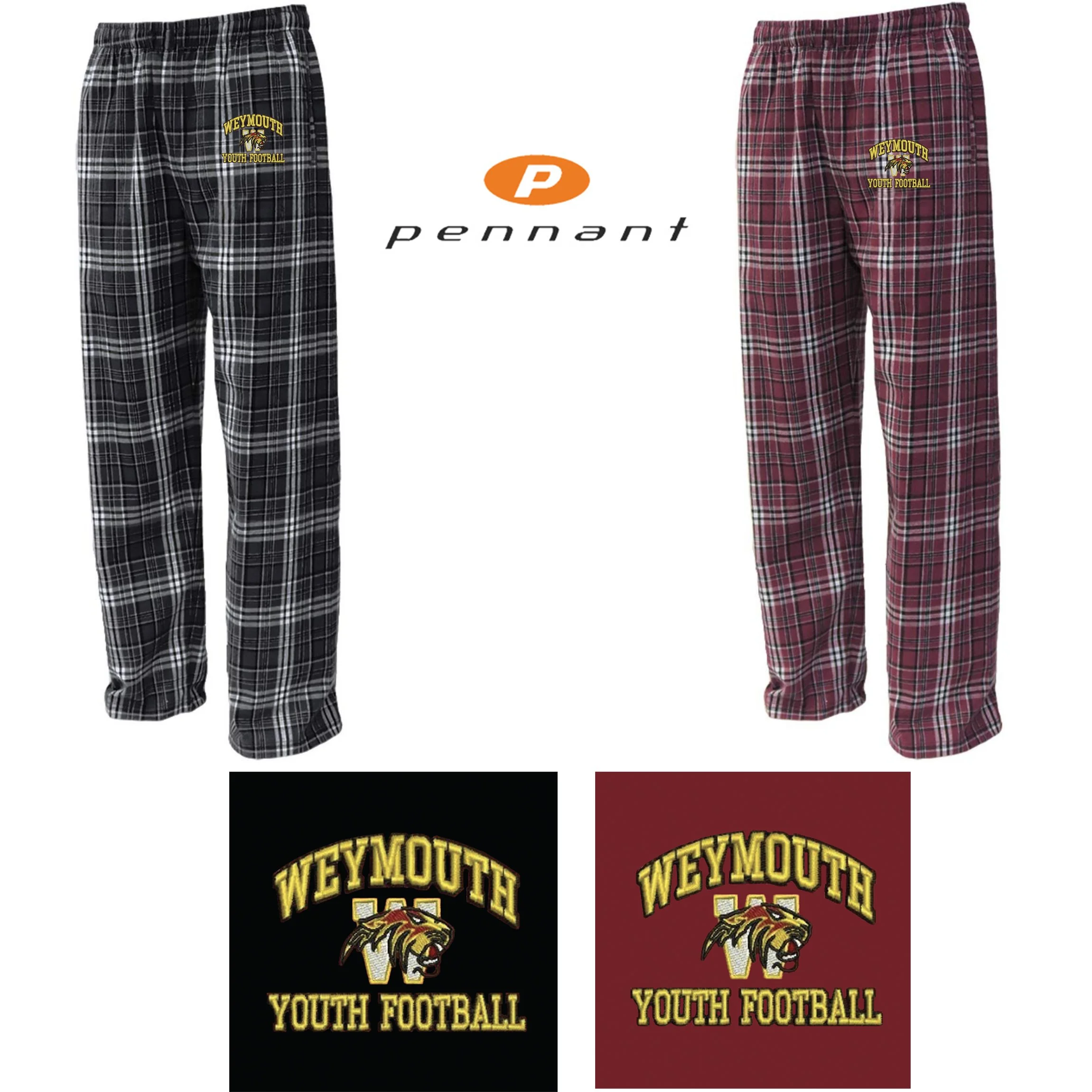 Weymouth Youth Football Pennant Brand YFLNP Youth Flannel Pant, Youth Unisex Fit, #YFLNP