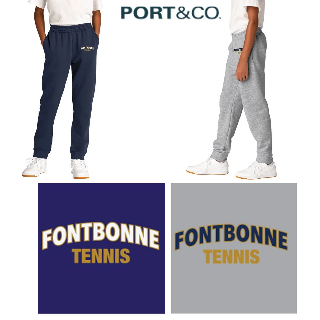 Fontbonne Academy Tennis Port & Co™ Youth Core Fleece Jogger, Youth Fit, #PC78YJ