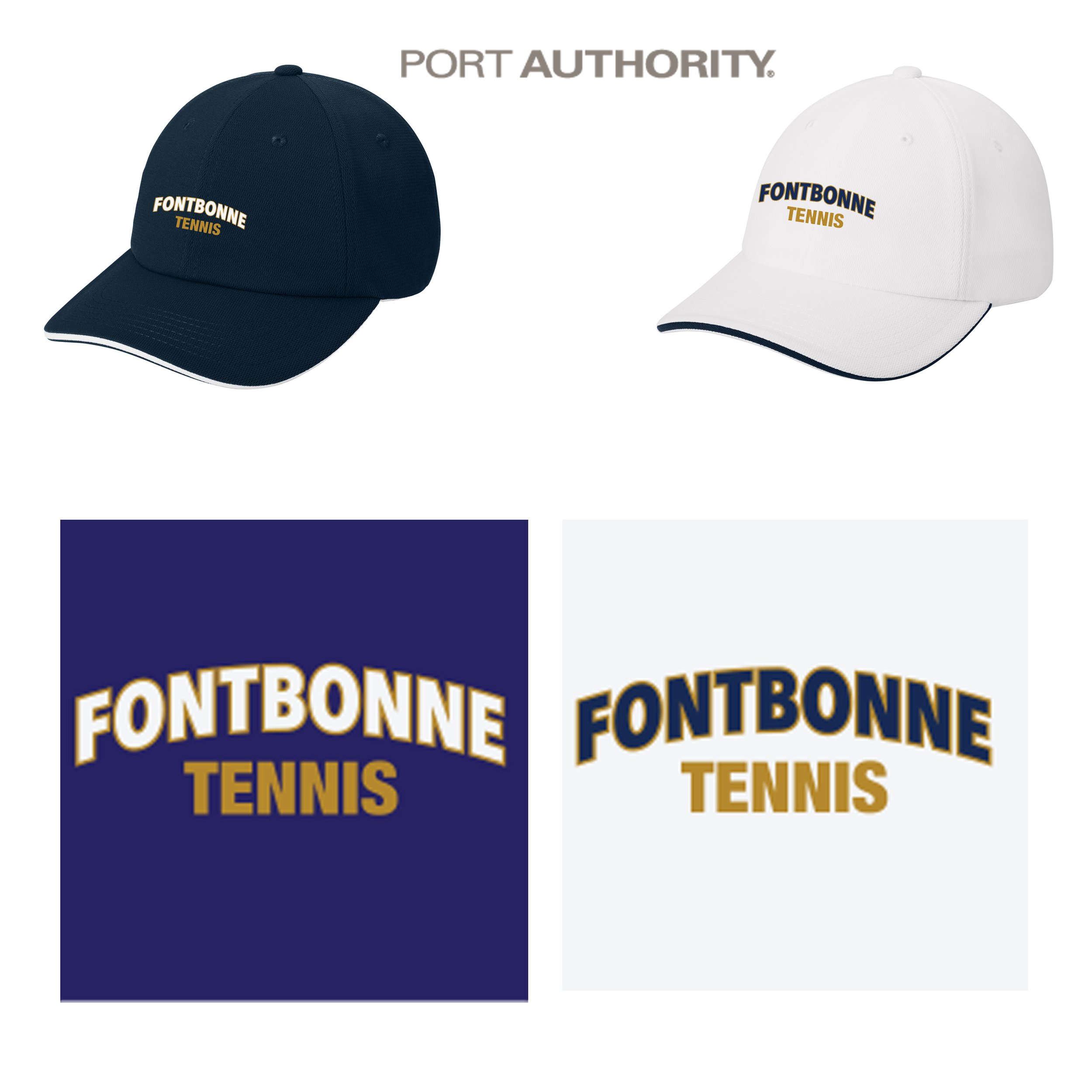 Fontbonne Academy Tennis Port Authority® Dry Zone® Cap With CoolMax Performance Cooling And Contrasting Sandwich Bill, #C838