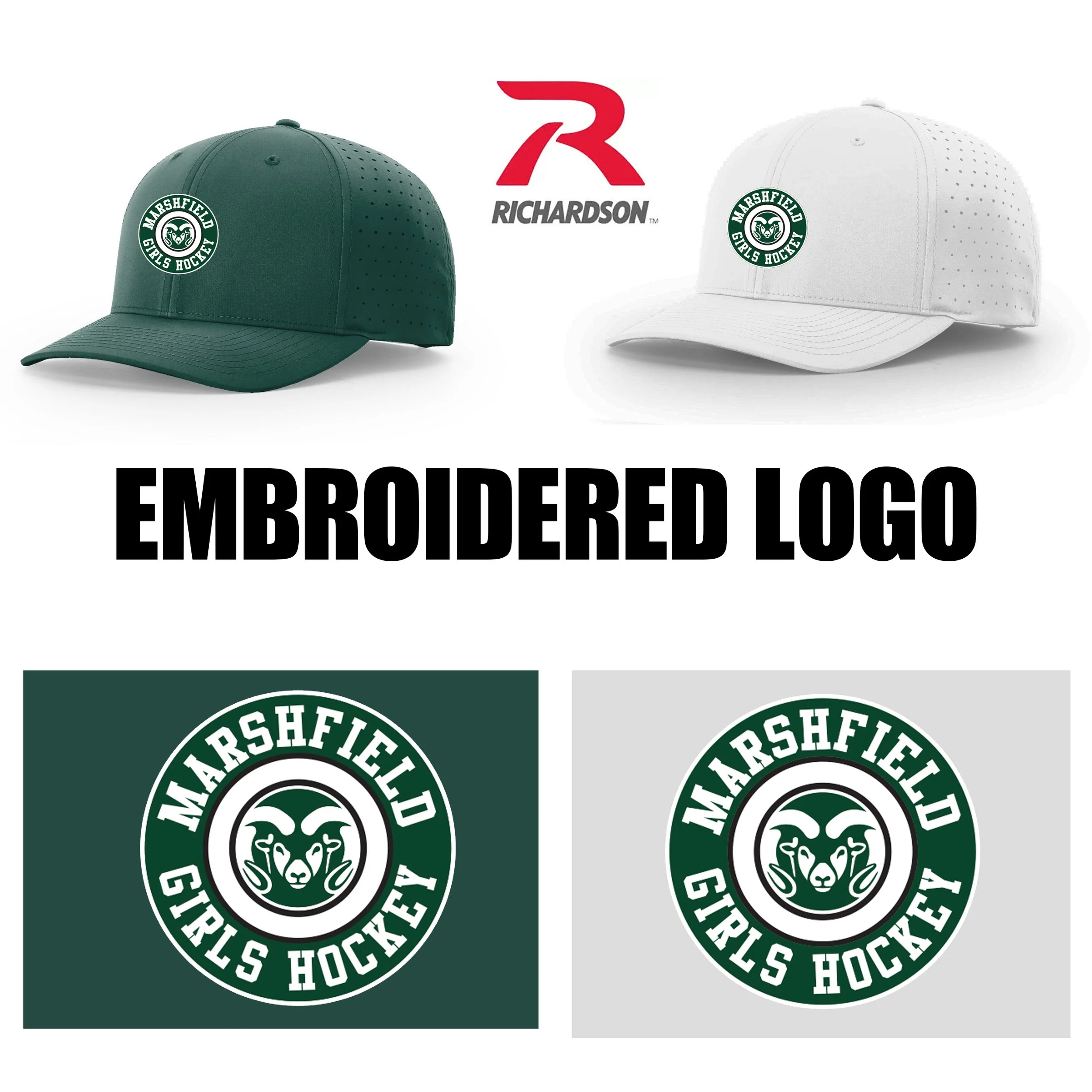 Marshfield High School Girls Hockey Richardson Laser Perf R-Flex Snapback Cap #632