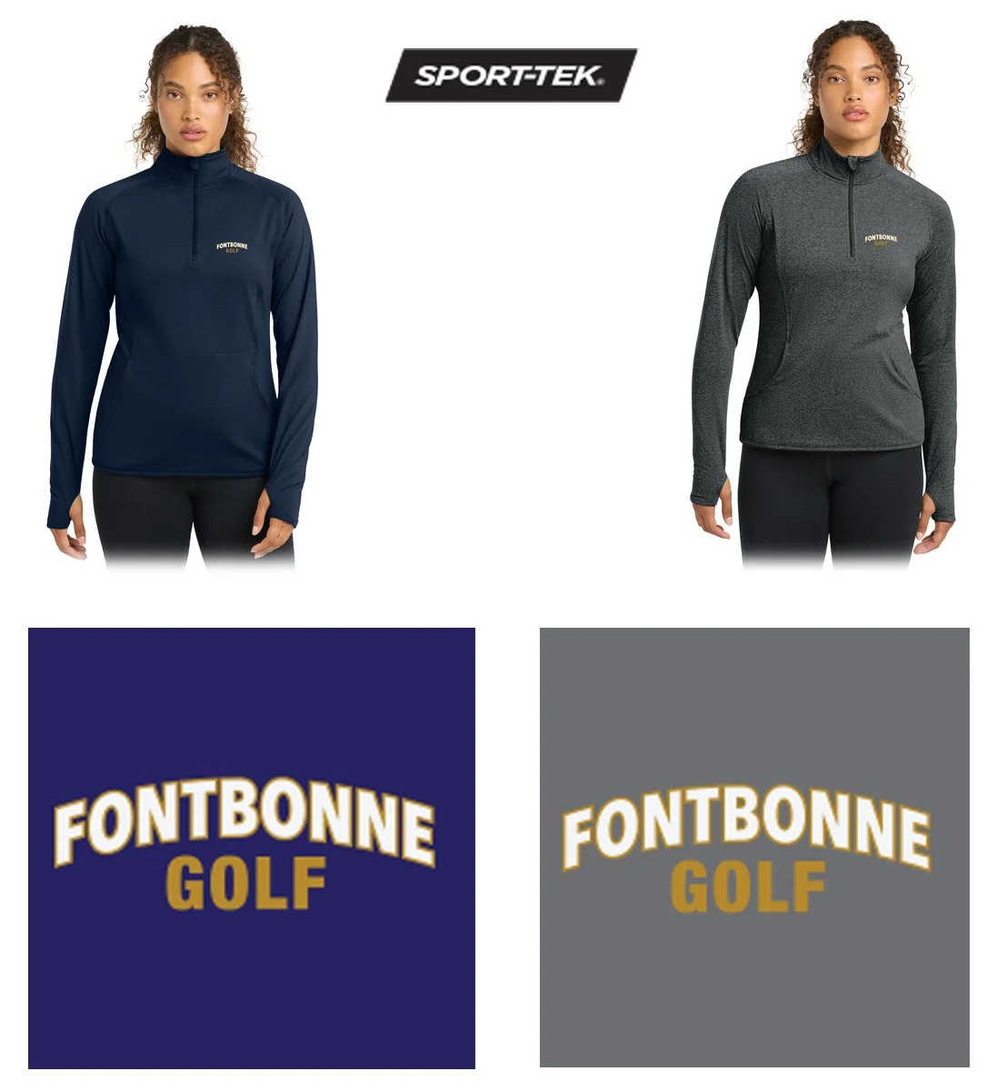 Fontbonne Academy Golf Sport-Tek® Women's Sport-Wick® Stretch 1/2-Zip Pullover, Medium Weight, Ladies Fit, #LST850