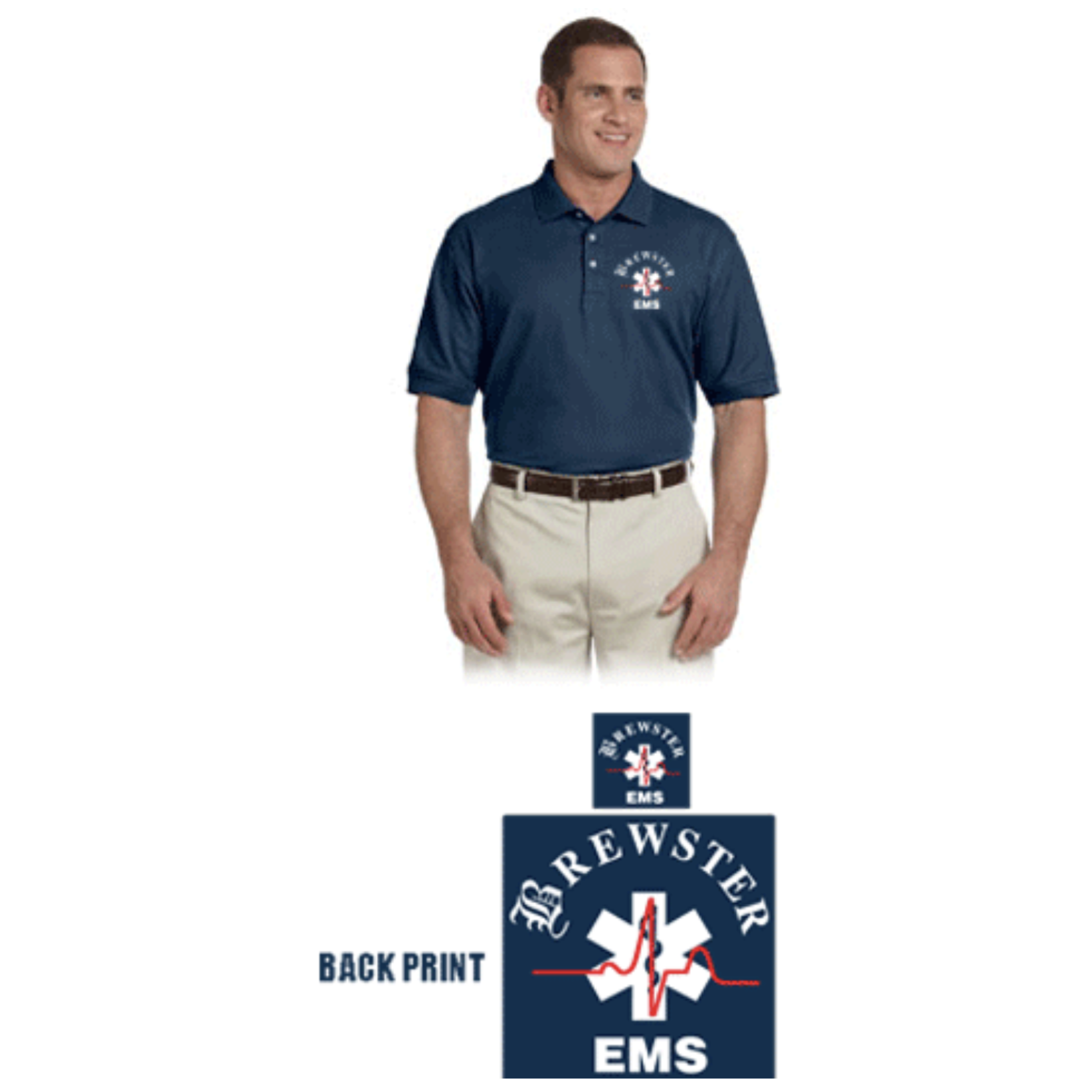 Brewster Ambulance NES Devon & Jones Mens’ Pima Piqué ShortSleeve Polo #D100