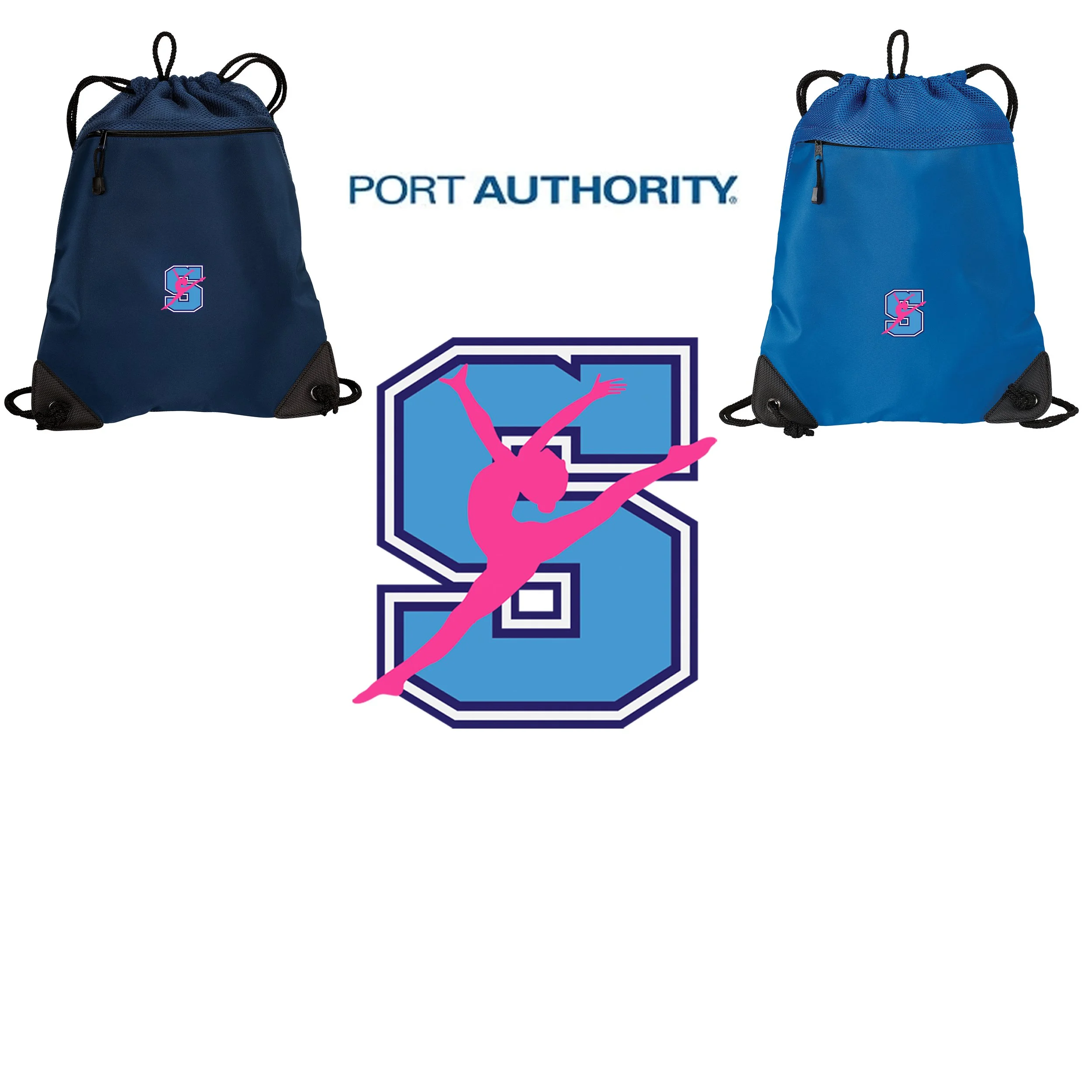 Hurley Middle School DANCE Port Authority® Cinch Pack with Mesh Trim And Front Zippered Front Access Pocket, #BG810