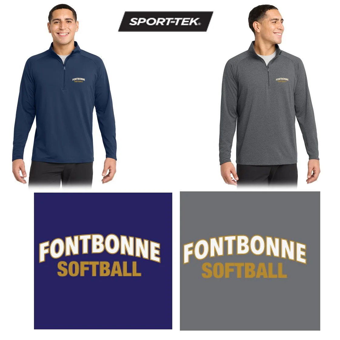 Fontbonne Academy Softball Sport-Tek® Sport-Wick® Stretch 1/4-Zip Pullover, Medium Weight, Men’s/Adult Unisex Fit, #ST850