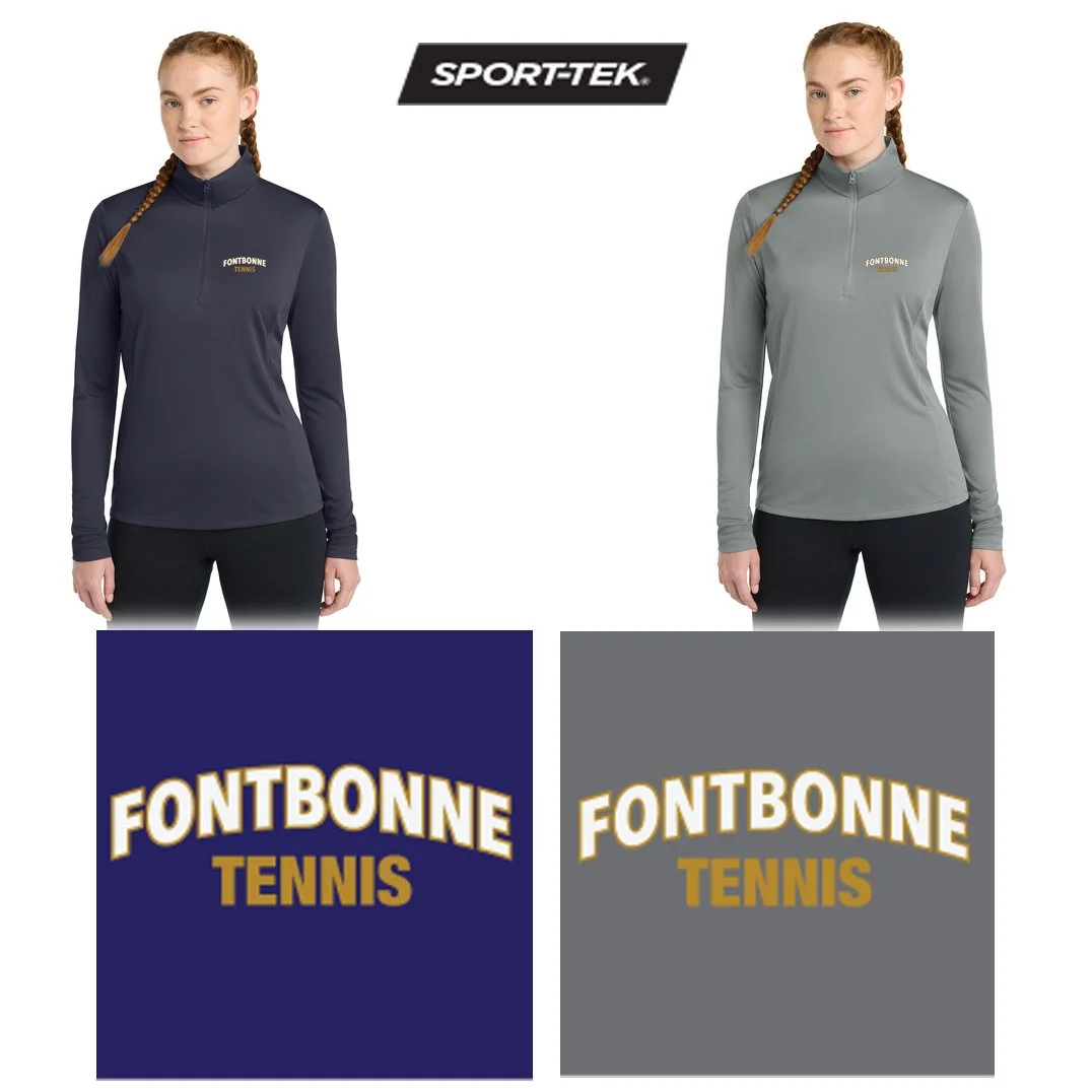 Fontbonne Academy Tennis Sport-Tek® Women's PosiCharge® Competitor™ 1/4-Zip Pullover, Light Weight, Ladies Fit, LST357