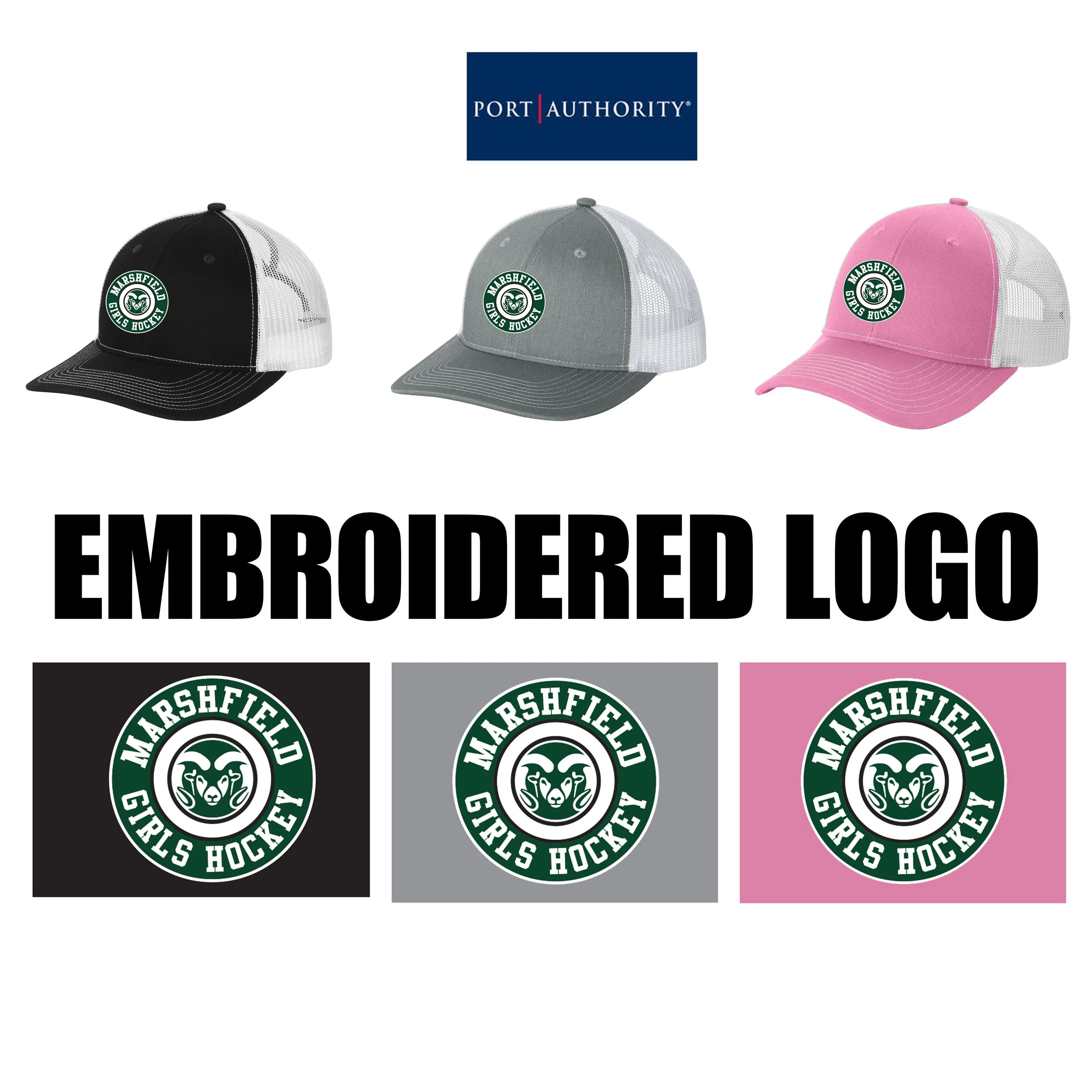 Marshfield High School Girls Hockey Port Authority® Snapback Ponytail Trucker Cap, #LC401