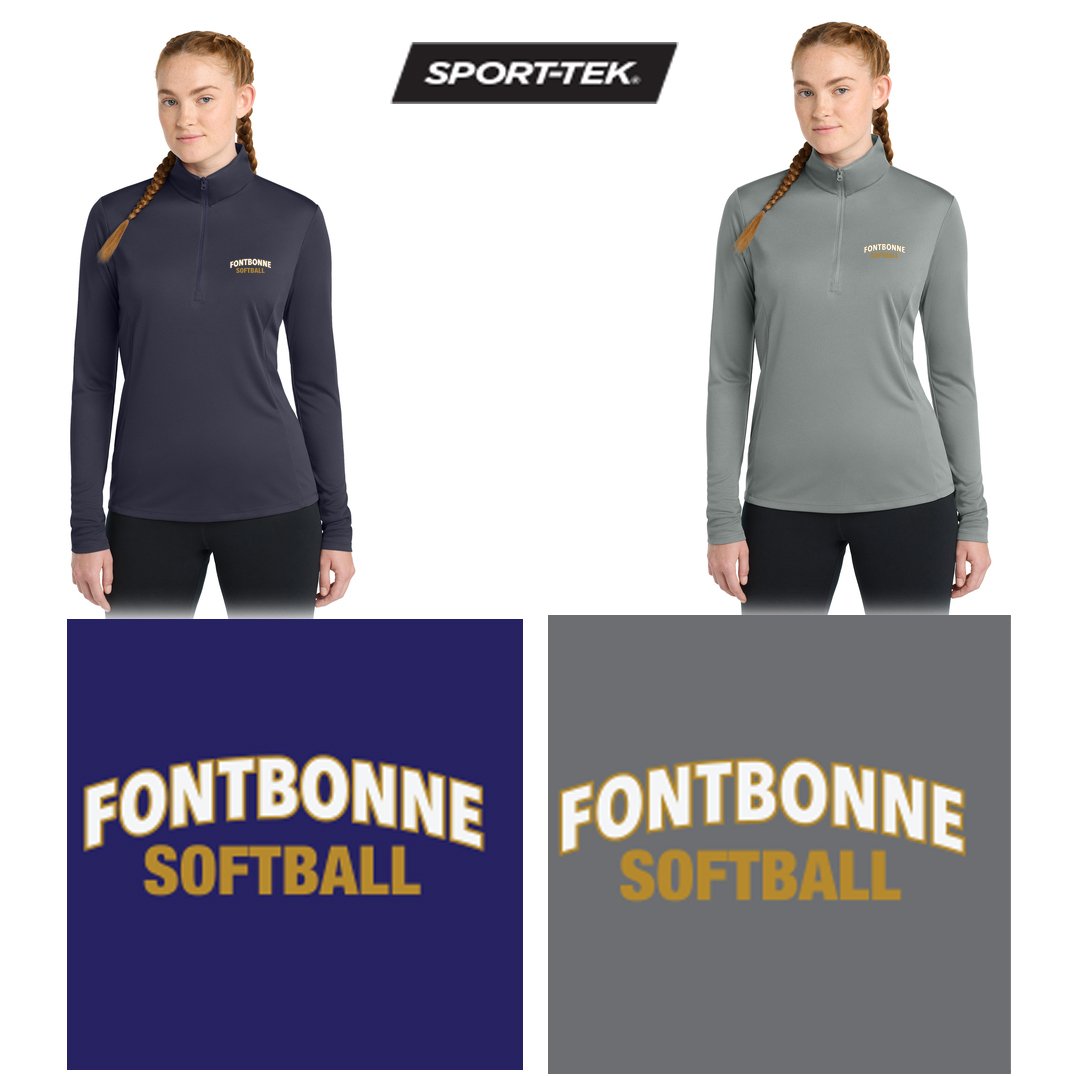 Fontbonne Academy Softball Sport-Tek® Women's PosiCharge® Competitor™ 1/4-Zip Pullover, Light Weight, Ladies Fit, LST357
