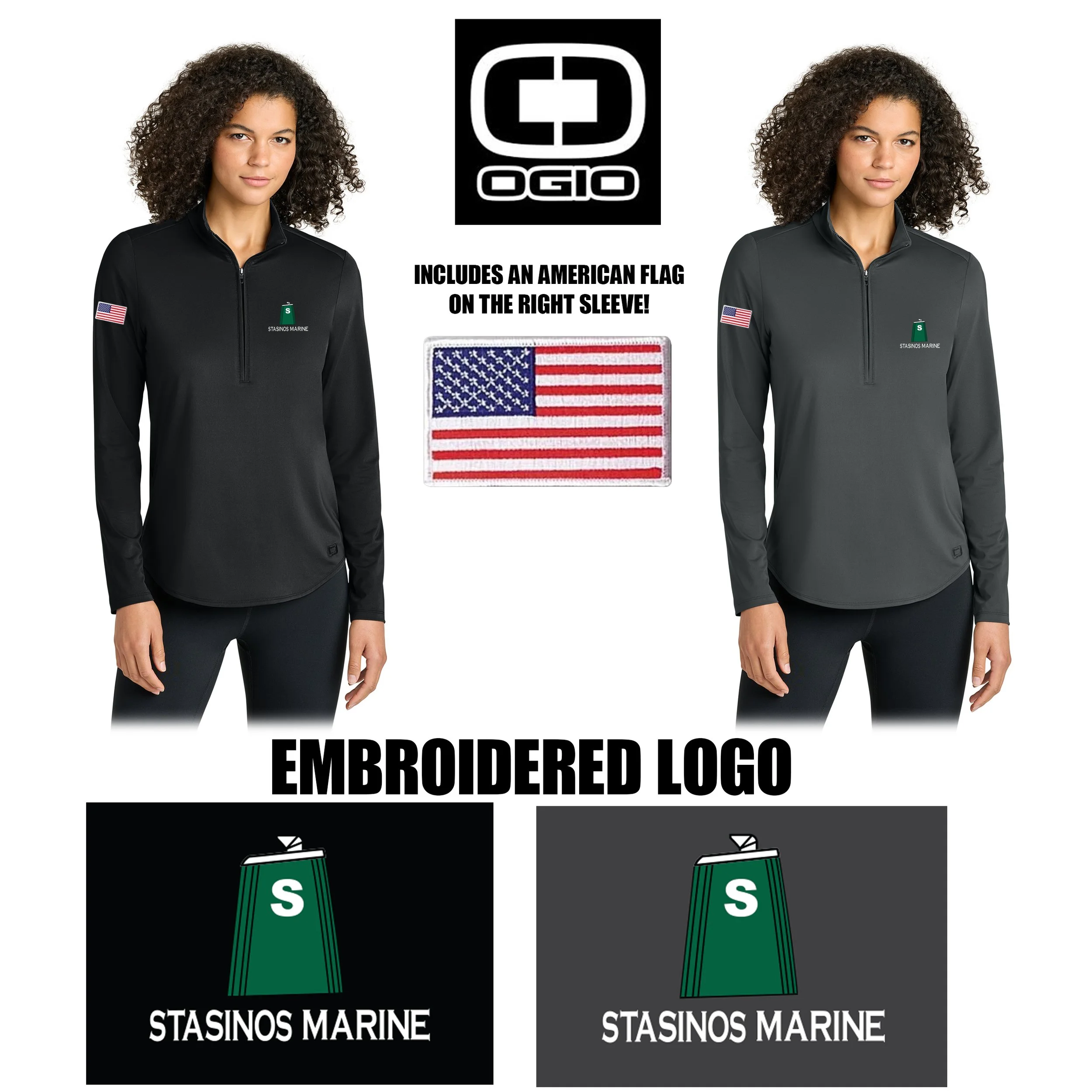 Stasinos Marine OGIO® Women’s Regain 1/2-Zip, Women’s Fit, #LOG172
