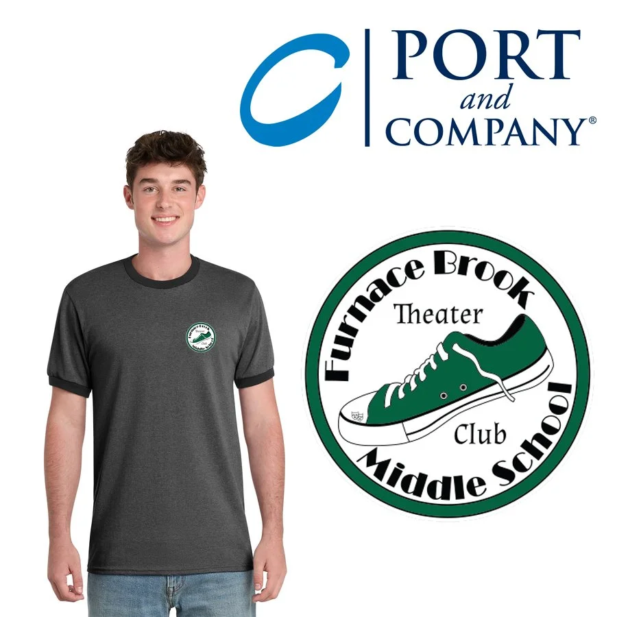 Marshfield High School Theatrical Society Port & Co™ Core Cotton Ringer Tee, Adult Unisex/Men’s Fit, #PC54R