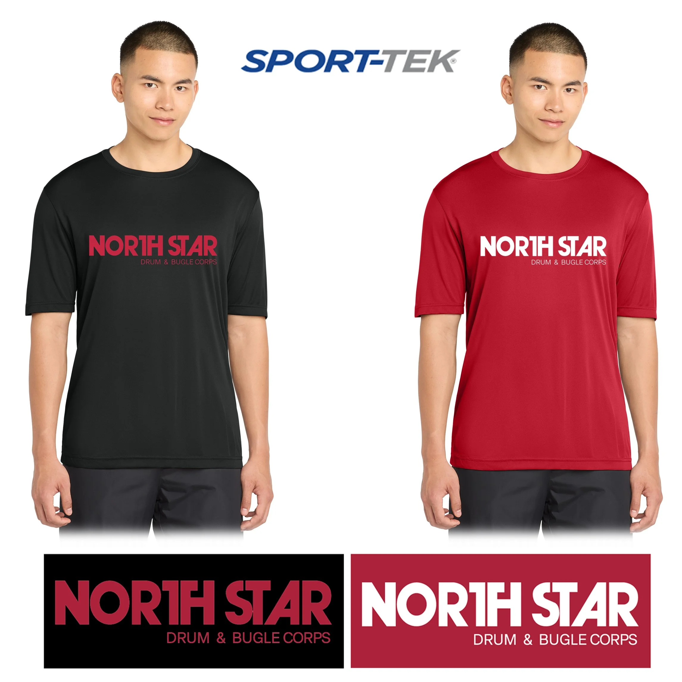 North Star Drum & Bugle Corps Sport-Tek® PosiCharge® Competitor™ Tee, 1 Color Print,  Adult Unisex/Men’s Fit, #ST350