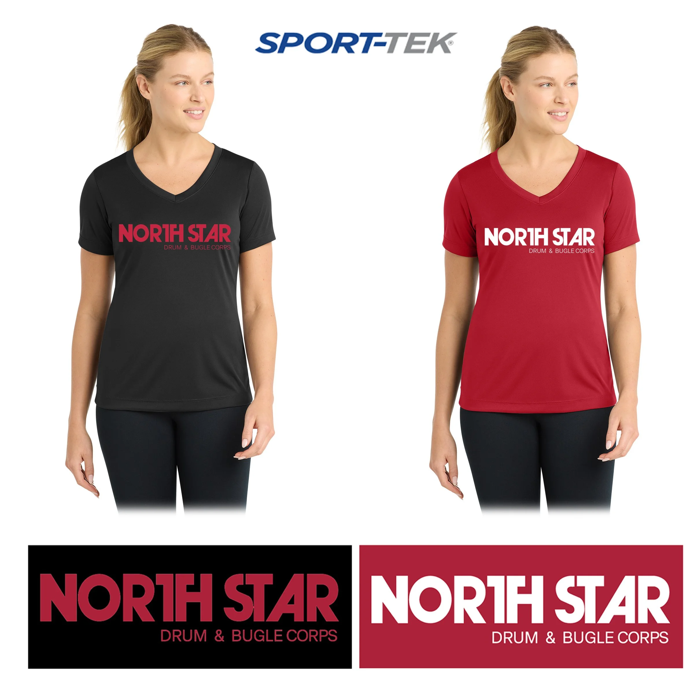 North Star Drum & Bugle Corps Sport-Tek® Women's PosiCharge® Competitor™ Tee, 1 Color Print, Women’s Fit, #LST350