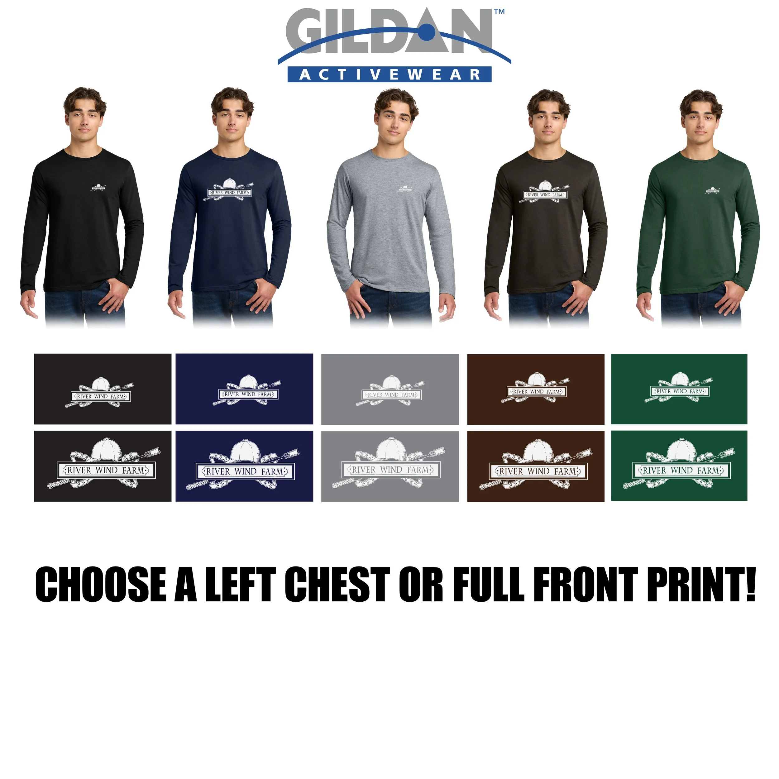 River Wind Farm Gildan Softstyle® Long Sleeve T-Shirt, Adult Unisex/Men’s Fit, #64400