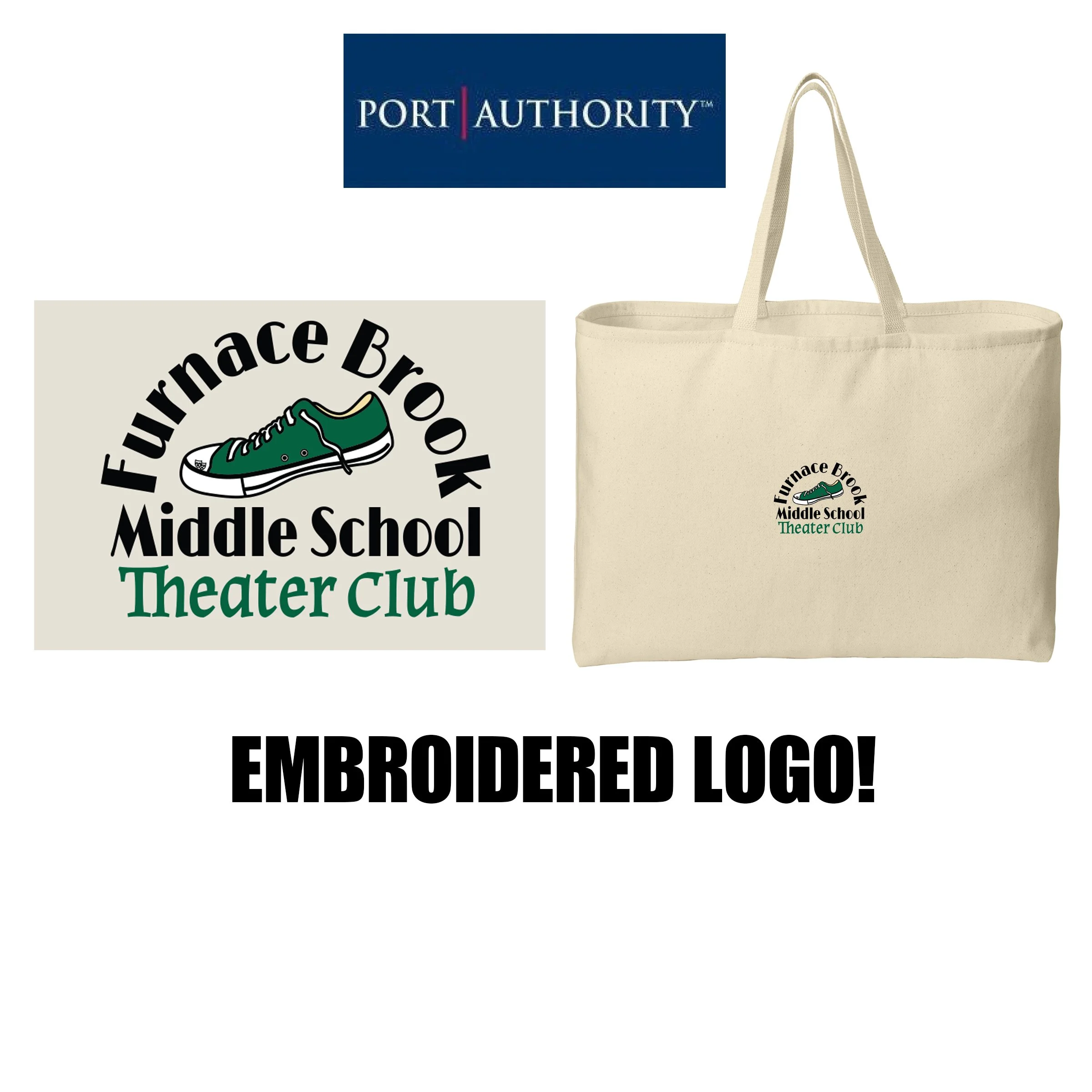 Marshfield High School Theatrical Society Port Authority® Ideal Twill Jumbo Tote, Natural, #B300