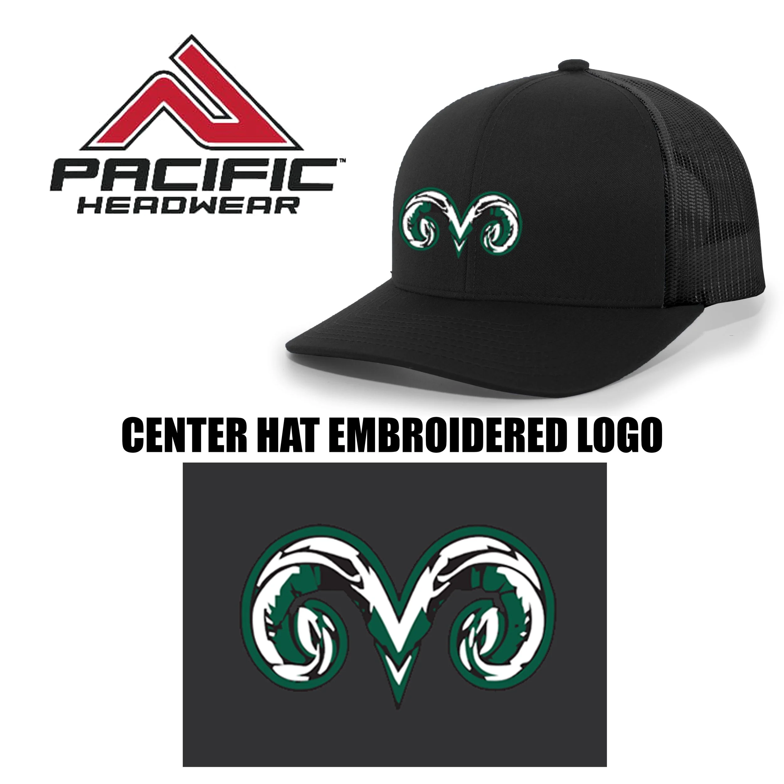Furnace Brook Middle School Apparel Pacific Headwear Trucker Snapback Cap, STREET, Black, Adjustable, #104C