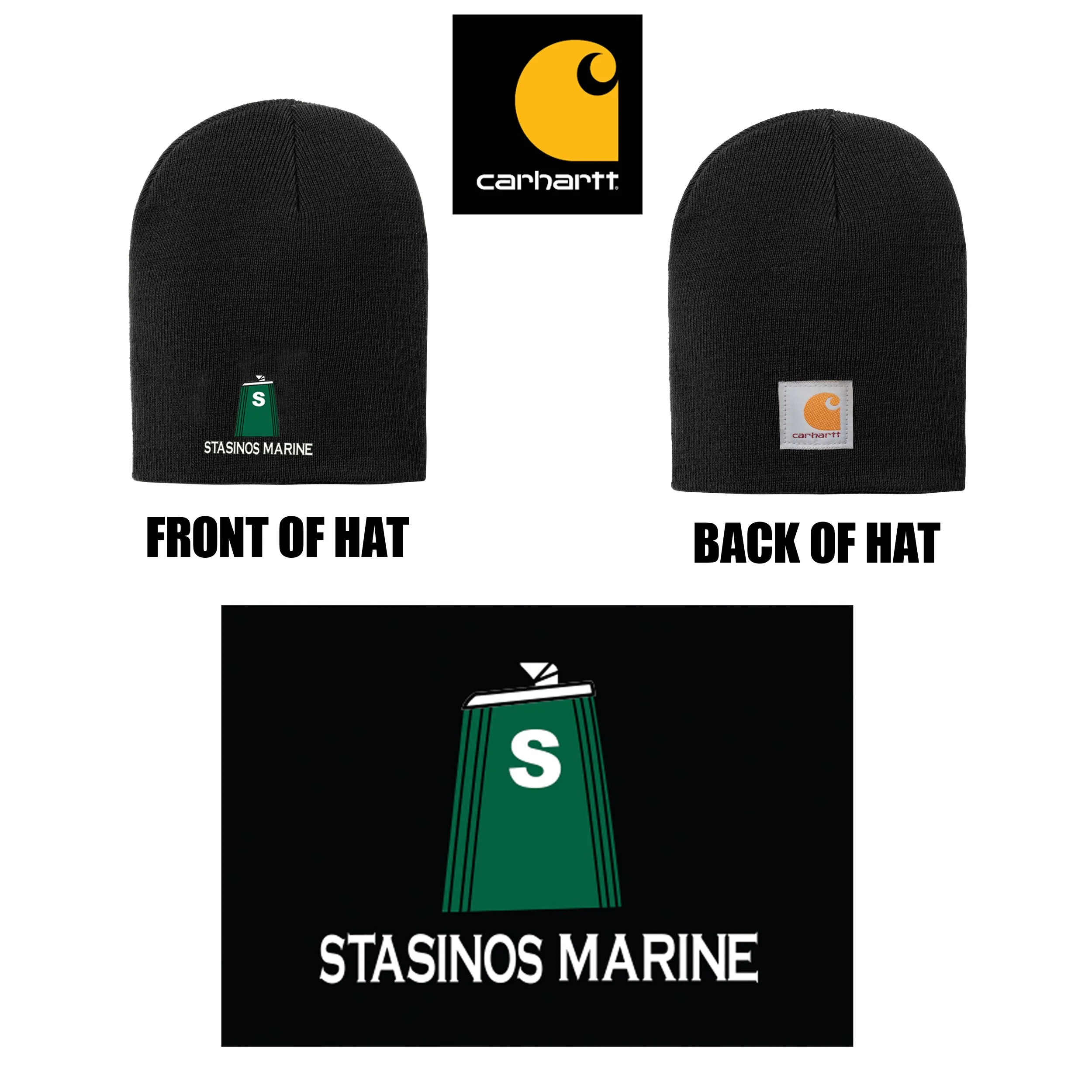 Stasinos Marine Carhartt® Acrylic Knit Hat, Black, #CTA205