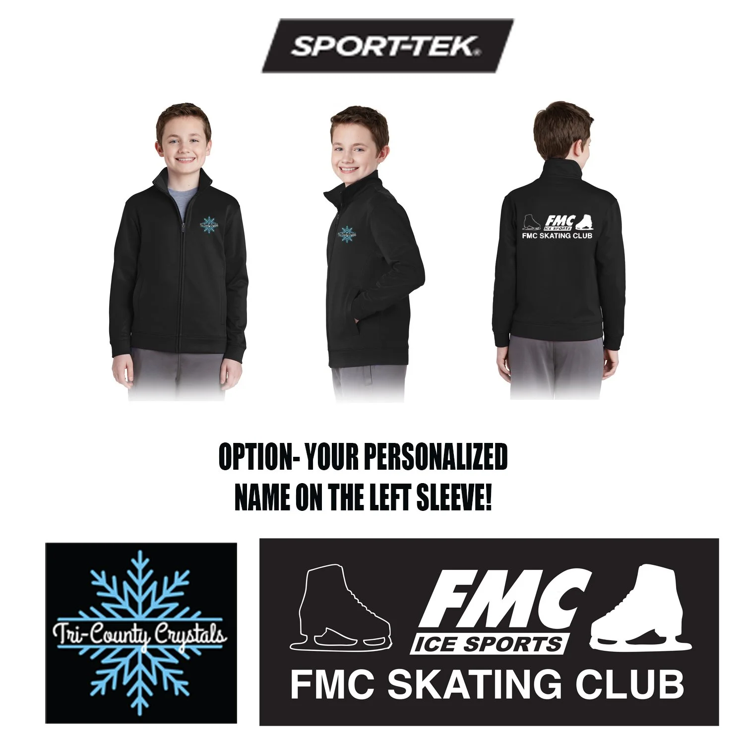 FMC Ice Sports Franklin Sport-Tek® Youth Sport-Wick® Fleece Full-Zip Jacket #YST241