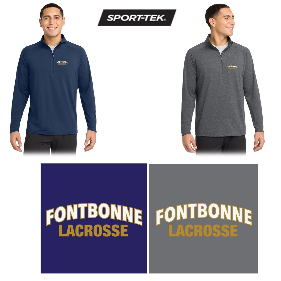 Fontbonne Academy Lacrosse Sport-Tek® Sport-Wick® Stretch 1/4-Zip Pullover, Medium Weight, Men’s/Adult Unisex Fit, #ST850