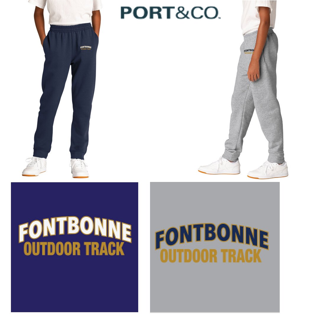 Fontbonne Academy Outdoor Track Port & Co™ Youth Core Fleece Jogger, Youth Fit, #PC78YJ