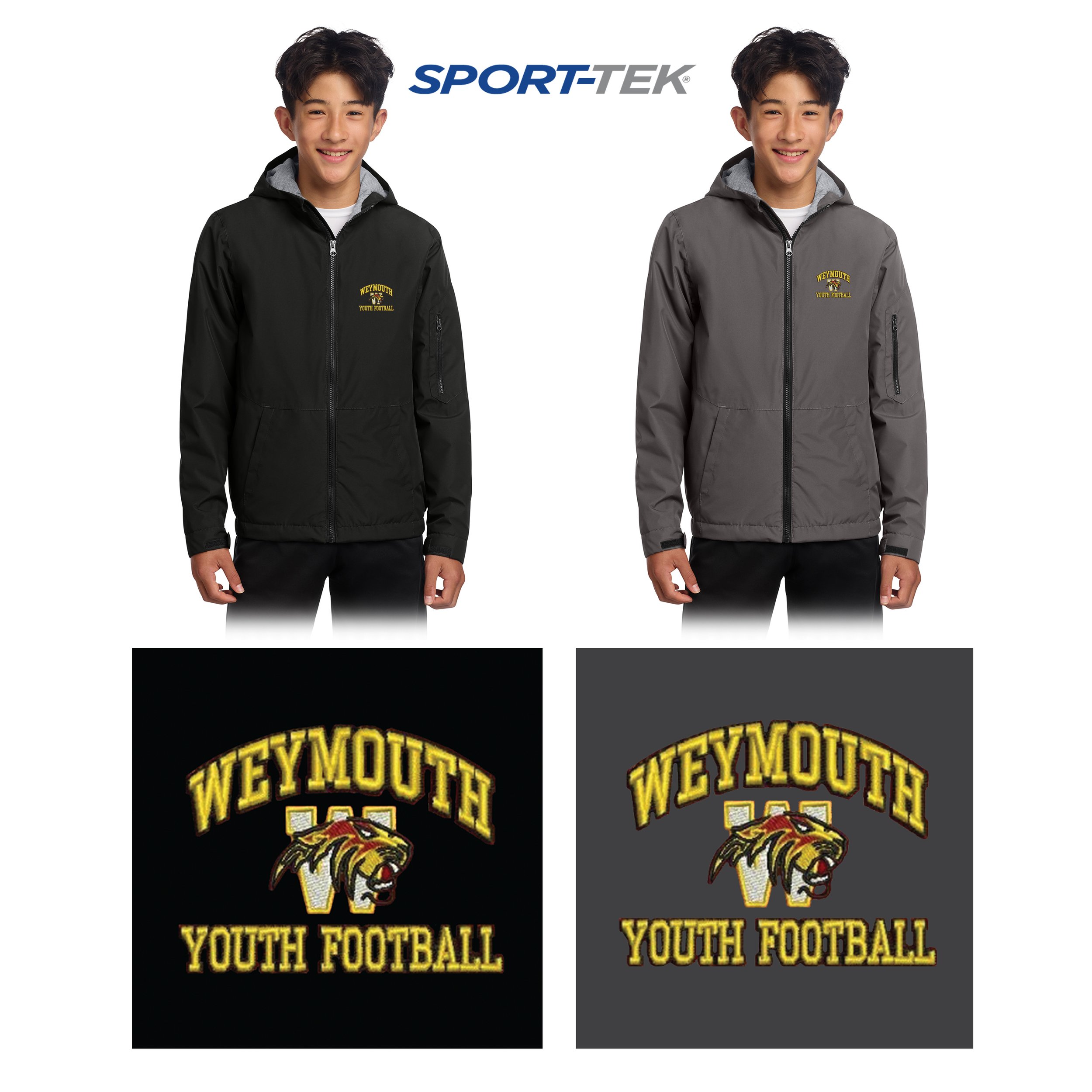 Weymouth Youth Football Sport-Tek® Youth Waterproof Insulated Jacket, Youth Unisex Fit, #YST56