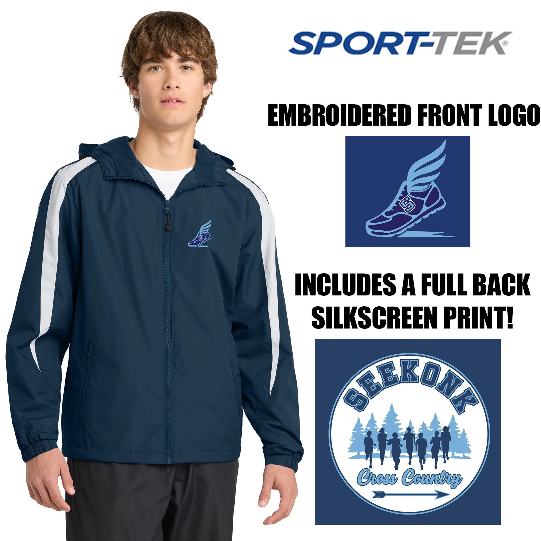 Hurley Middle School Cross Country Sport-Tek® Fleece-Lined Colorblock Jacket, Adult Unisex/Men’s, #JST81