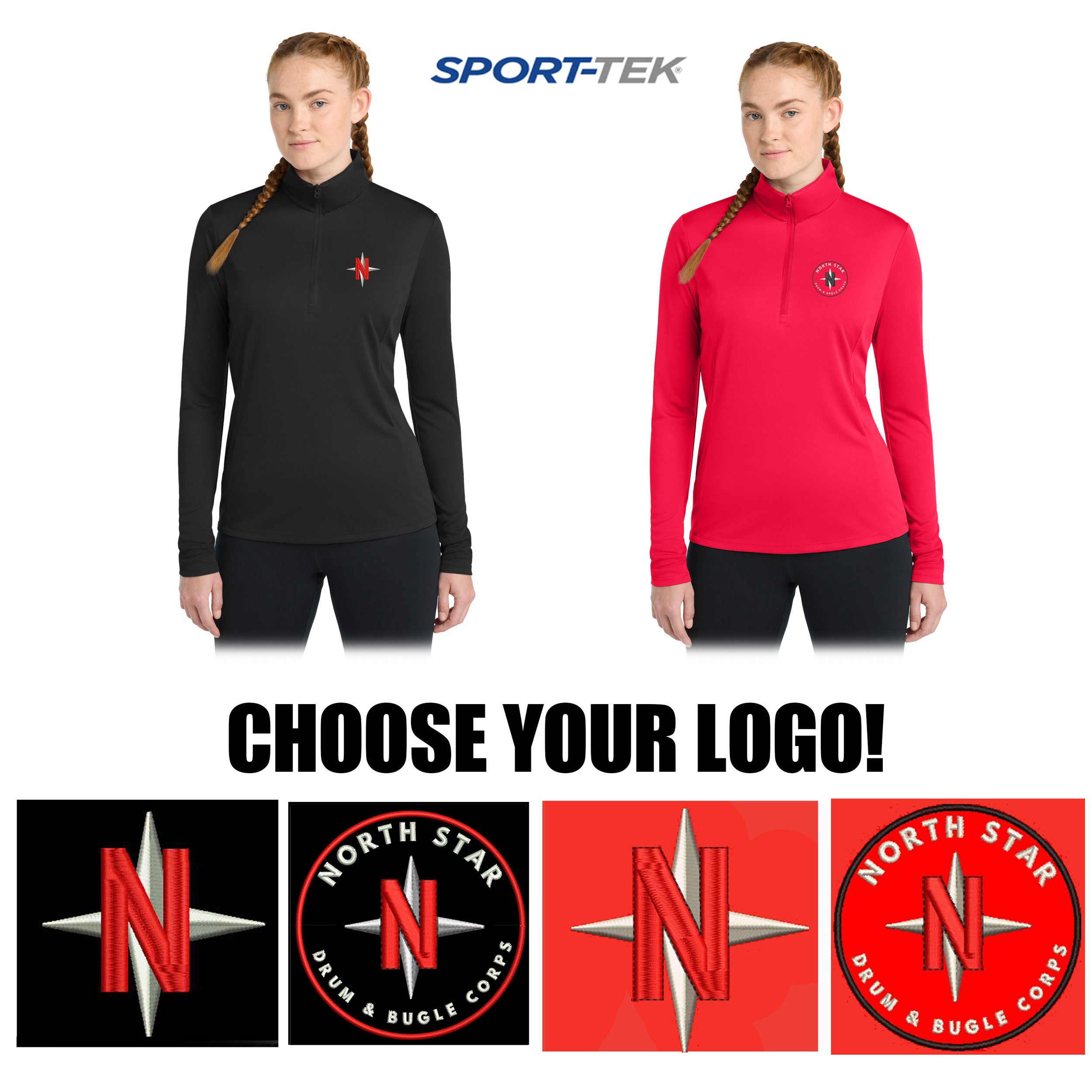 North Star Drum & Bugle Corps Sport-Tek® Women's PosiCharge® Competitor™ 1/4-Zip Pullover, Women’s Fit, #LST357