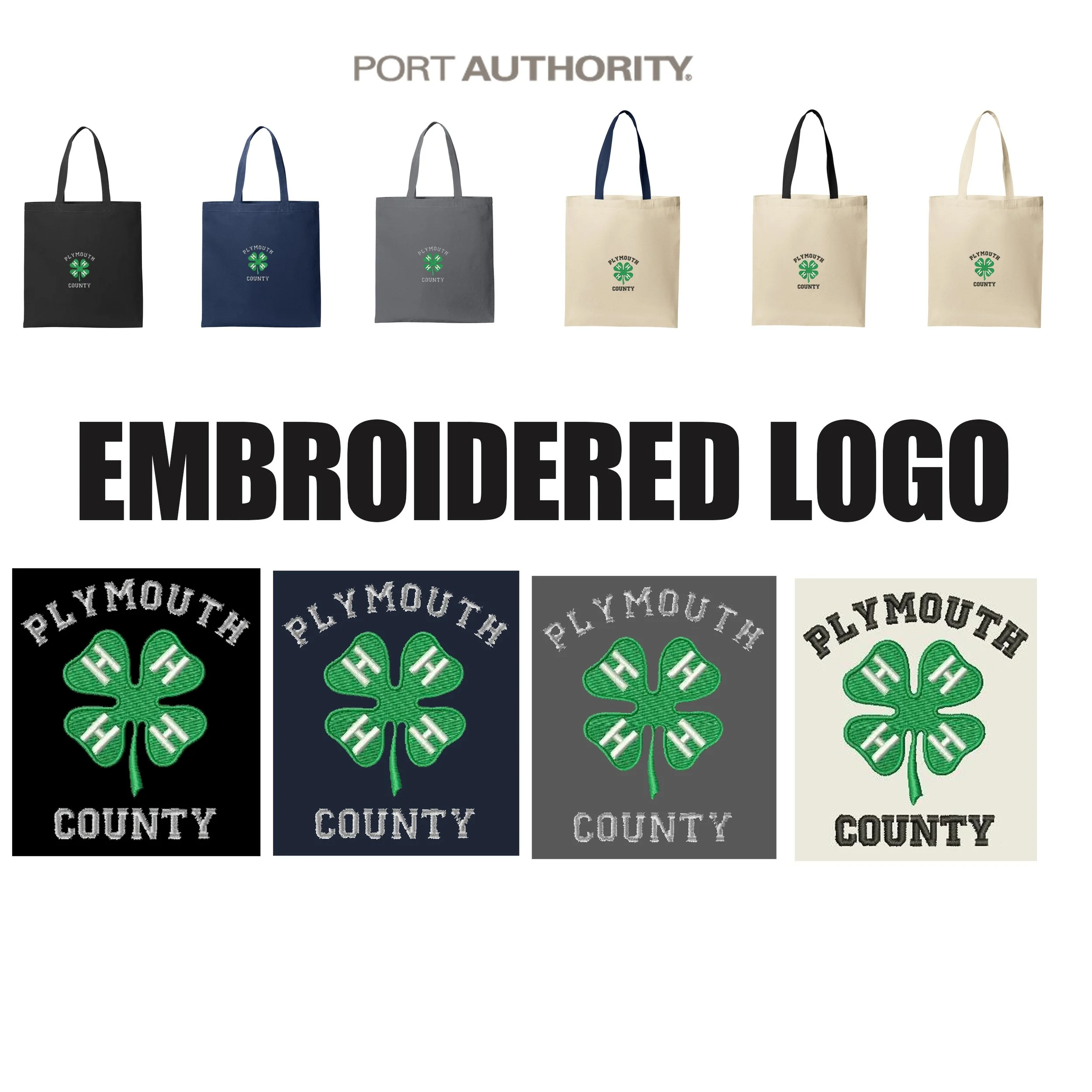 Item: Plymouth County 4-H Swag Port Authority® Core Cotton Tote #BG1500