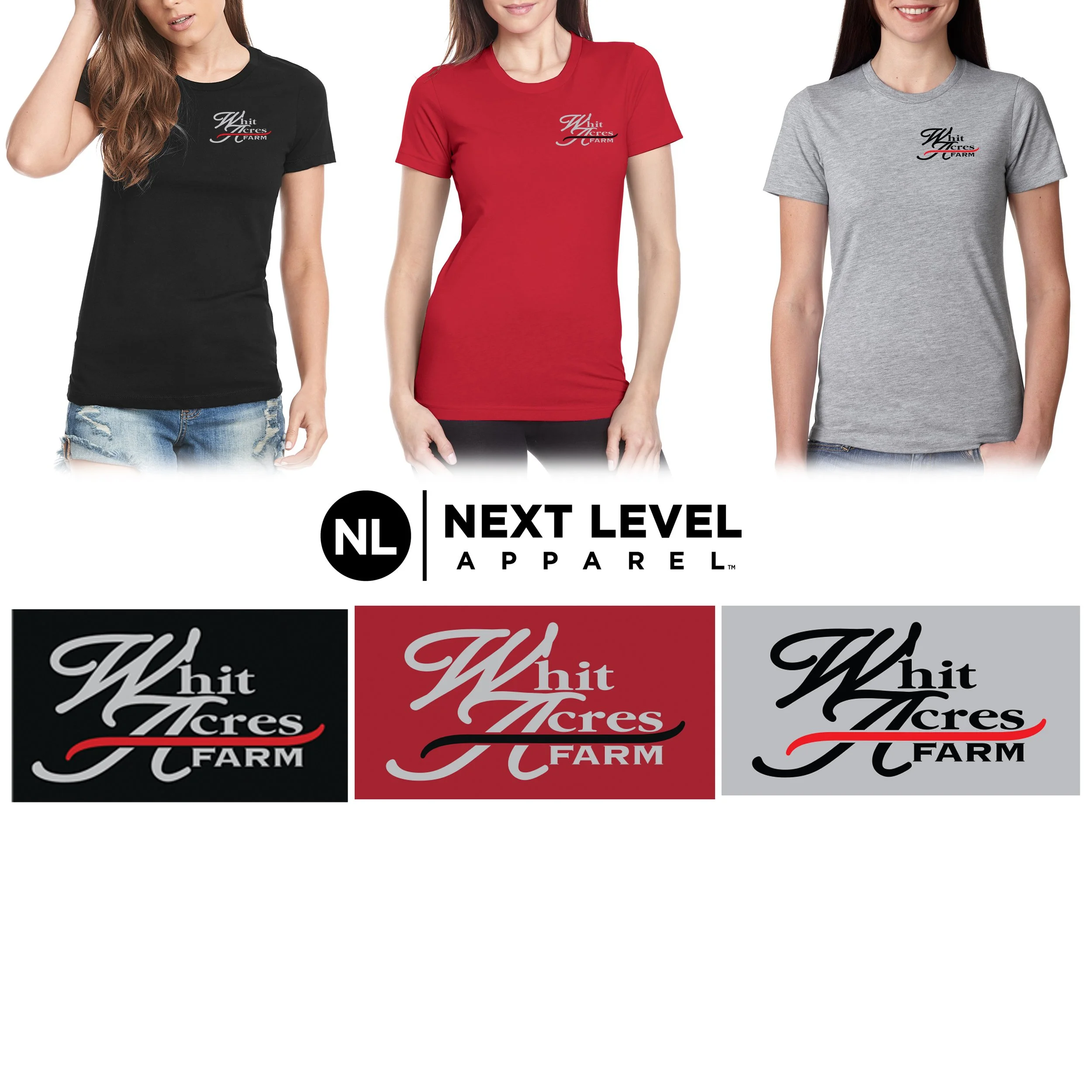Whit Acres Farm Next Level Ladies' Boyfriend T-Shirt, Ladies Fit, #NL3900
