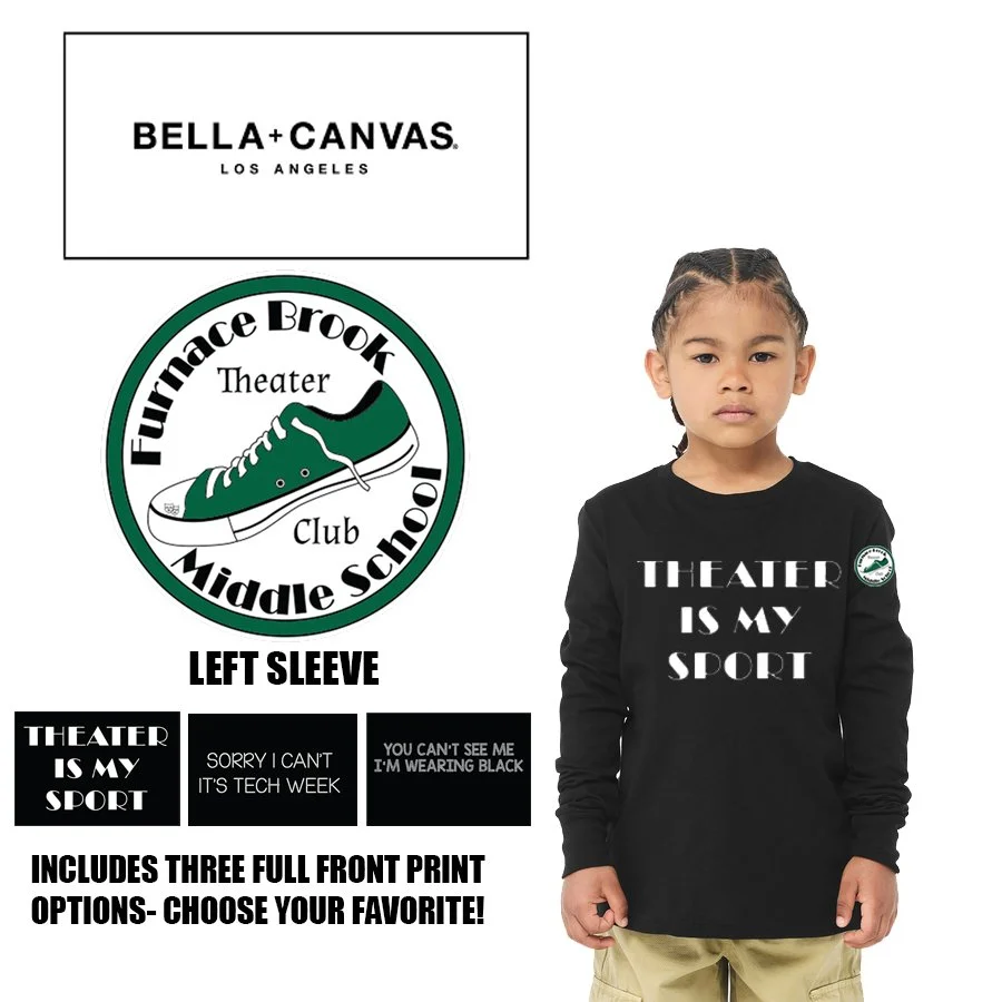 Furnace Brook Middle School Theater Club BELLA+CANVAS® Youth Jersey Long Sleeve Tee, Youth Unisex Fit, #BC3501Y