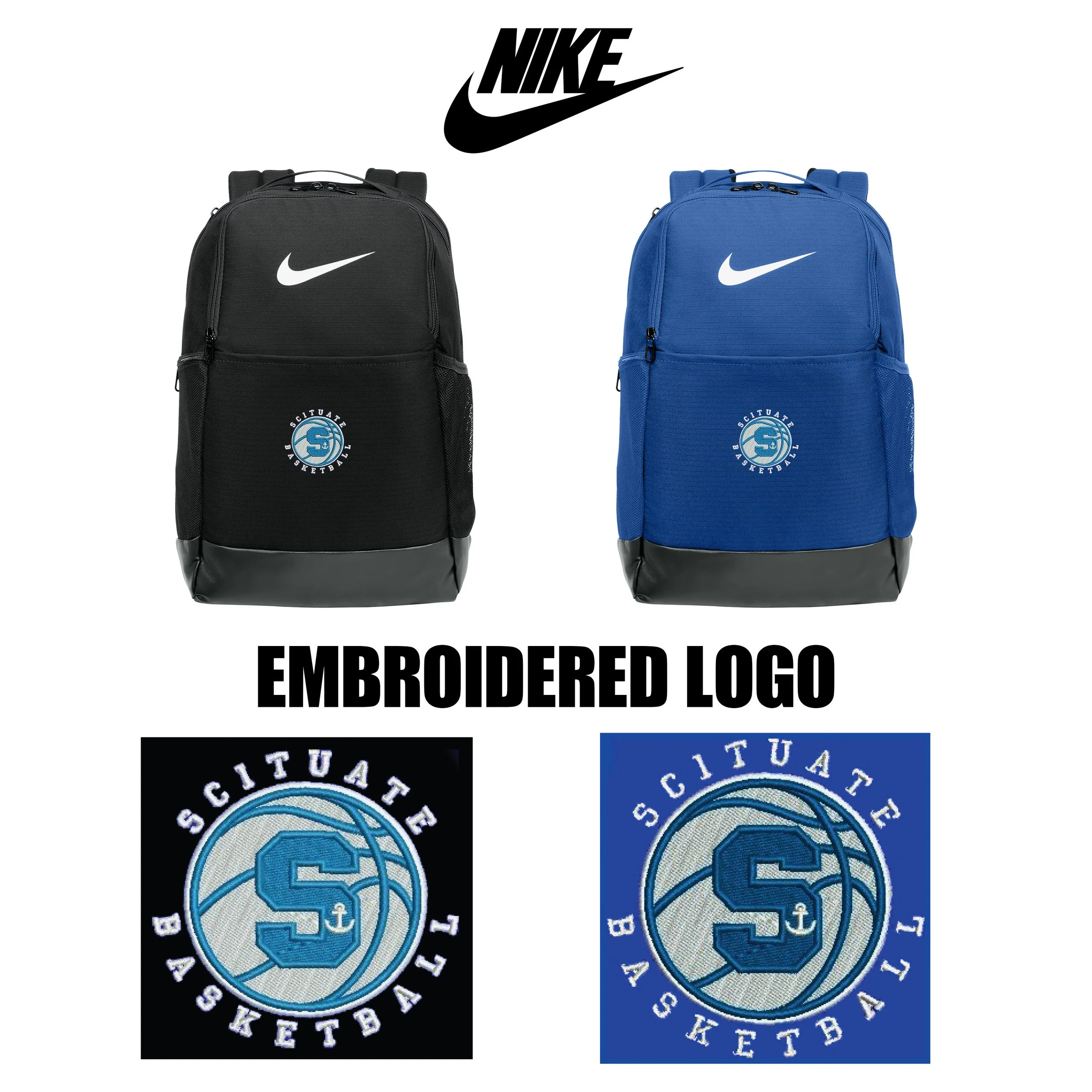 Scituate Basketball Association Nike Brasilia Medium Backpack, #NKDH7709