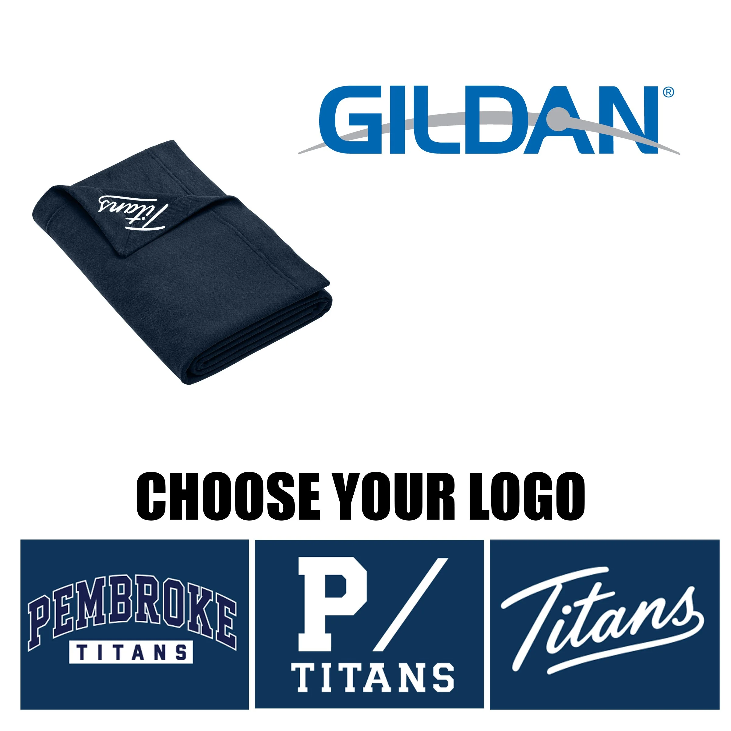 Bryantville Elementary School Gildan® Heavy Blend™ Fleece Stadium Blanket, Navy, #18900