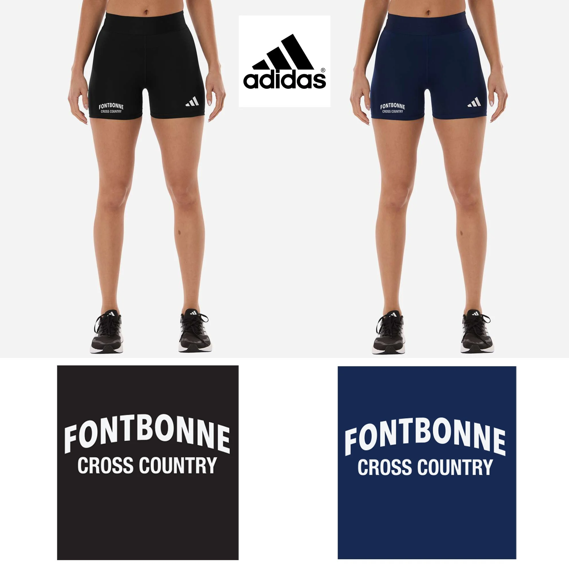 Fontbonne Academy Cross Country Adidas Women's Techfit Compression Shorts, Women’s Fit, #AT310