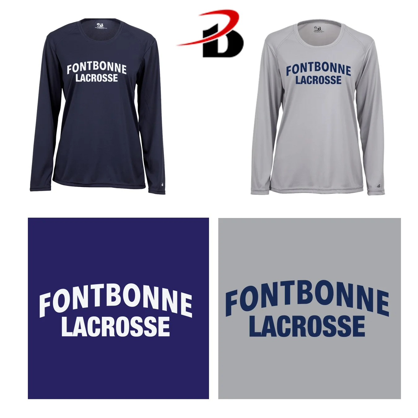 Fontbonne Academy Lacrosse Badger Brand B-Core Women’s Performance Material Long Sleeve Tee, Women’s Fit, #416400