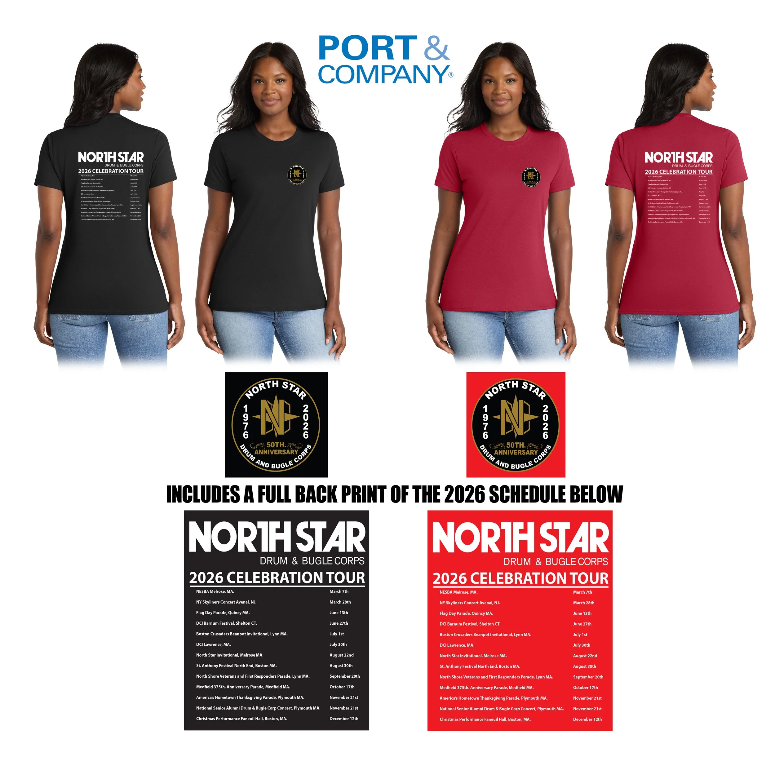 North Star Drum & Bugle Corps Port & Co® Women's Core Blend Tee, Women’s Fit, LIMITED EDITION, #LPC55