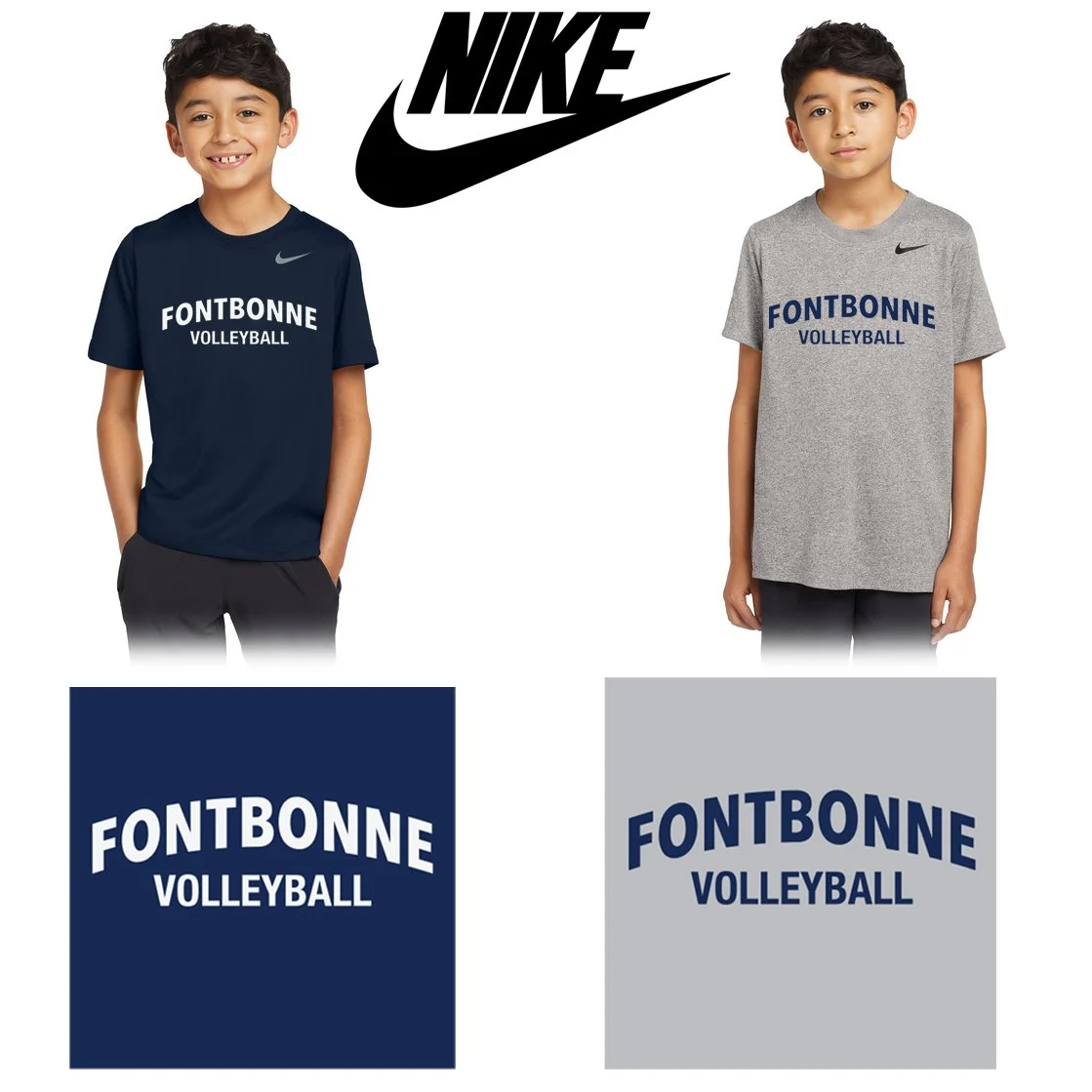 Fontbonne Academy Volleyball Nike Youth Team rLegend Tee, Youth Unisex Fit, #DV7317