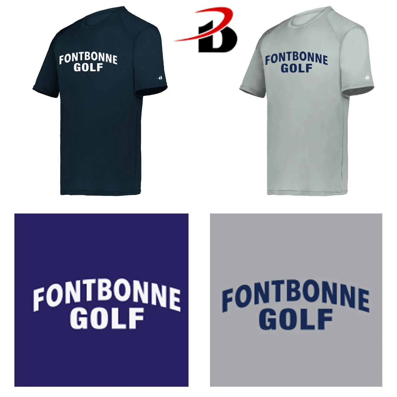 Fontbonne Academy Golf Badger Brand B-Core Men’s Performance Material Short Sleeve Tee, Men’s/Adult Unisex Fit, #412000