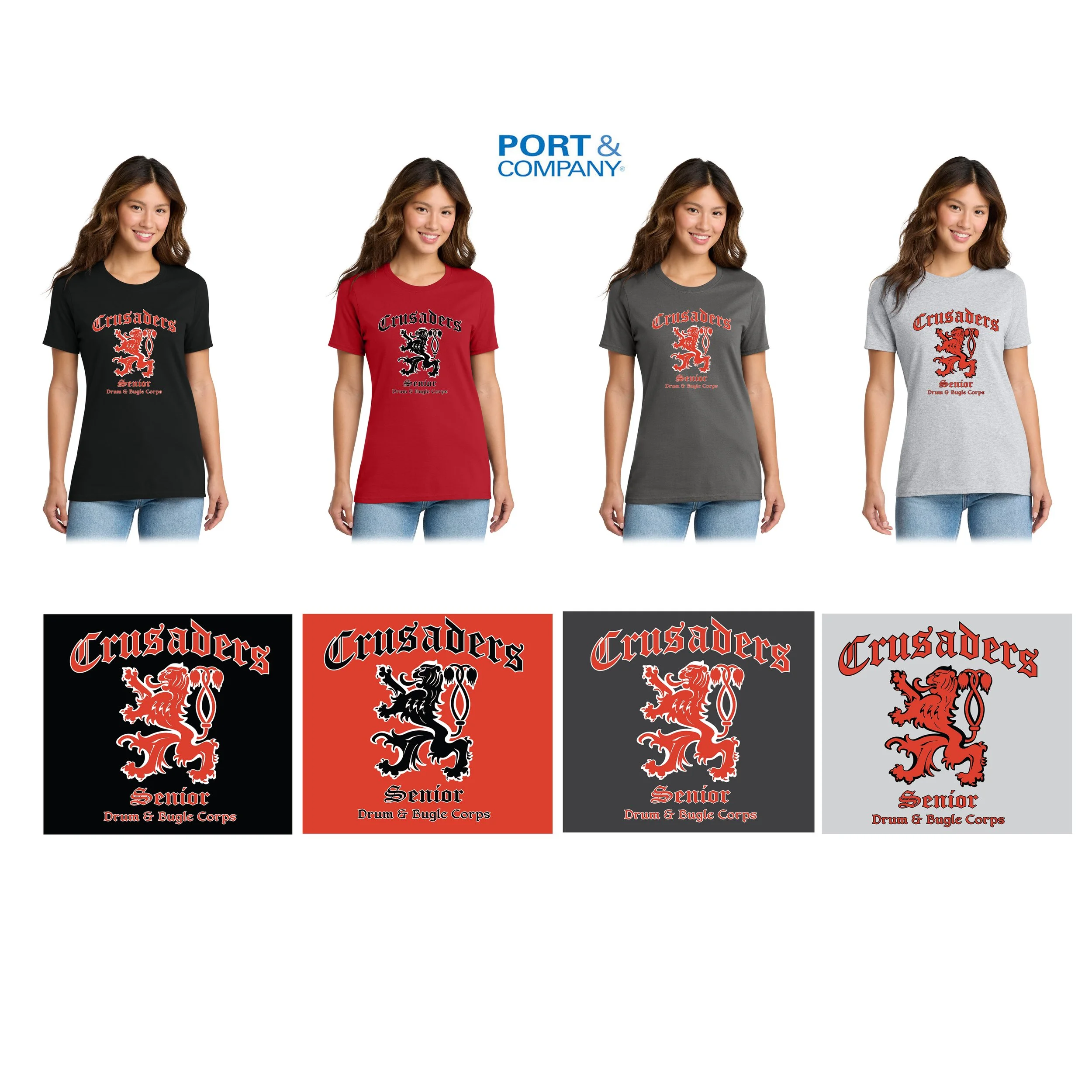Crusaders Sr. Corps Port & Co™ Women's Core Cotton Tee, Women’s Fit, #LPC54