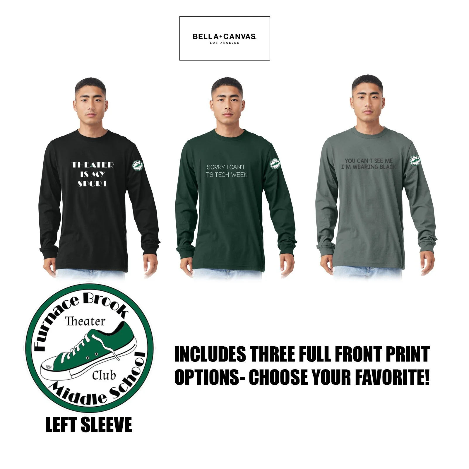 Marshfield High School Theatrical Society BELLA+CANVAS® Unisex Jersey Long Sleeve Tee, Adult Unisex/Men’s Fit, #BC3501