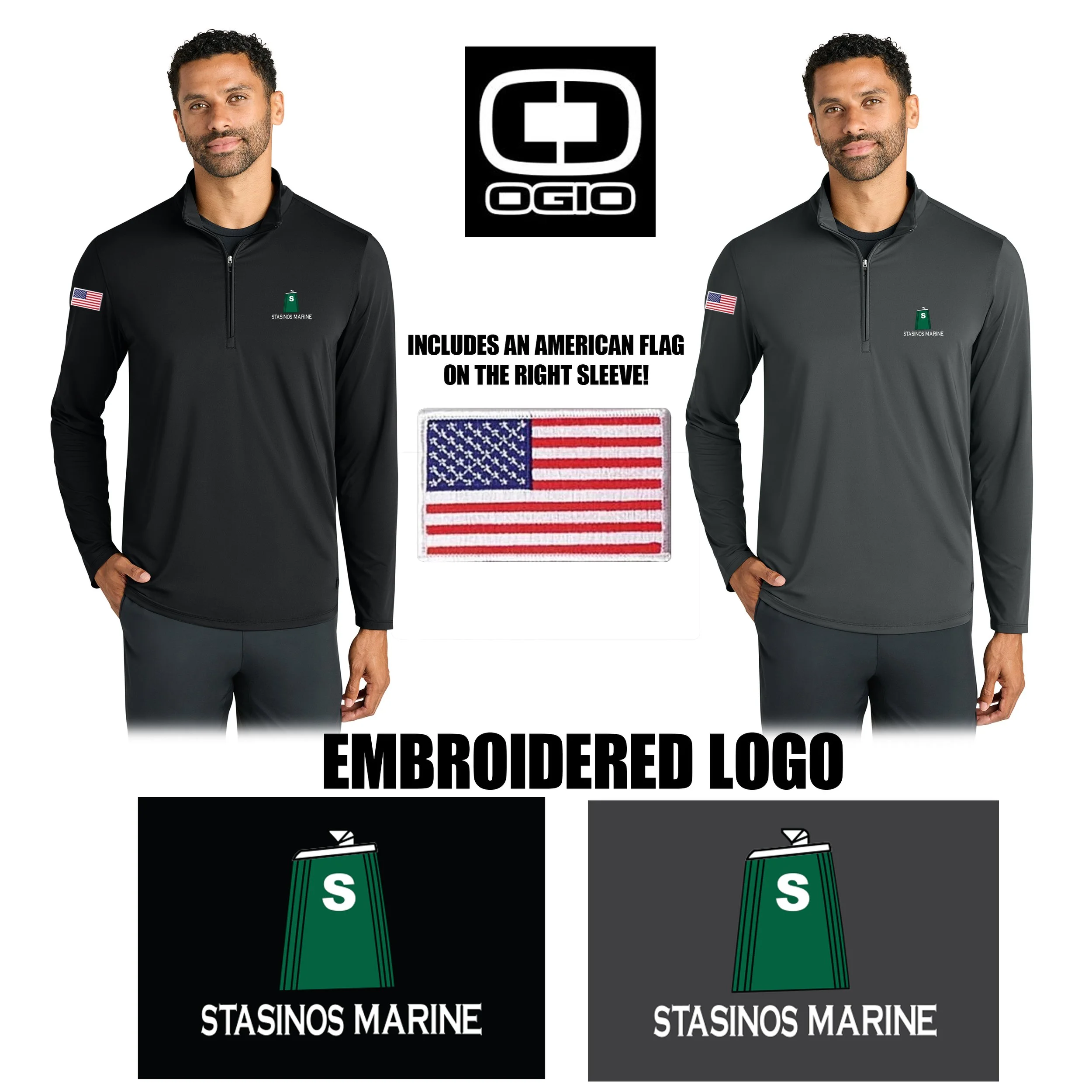 Stasinos Marine OGIO® Regain 1/4-Zip, Adult Unisex/Men’s Fit, #OG172