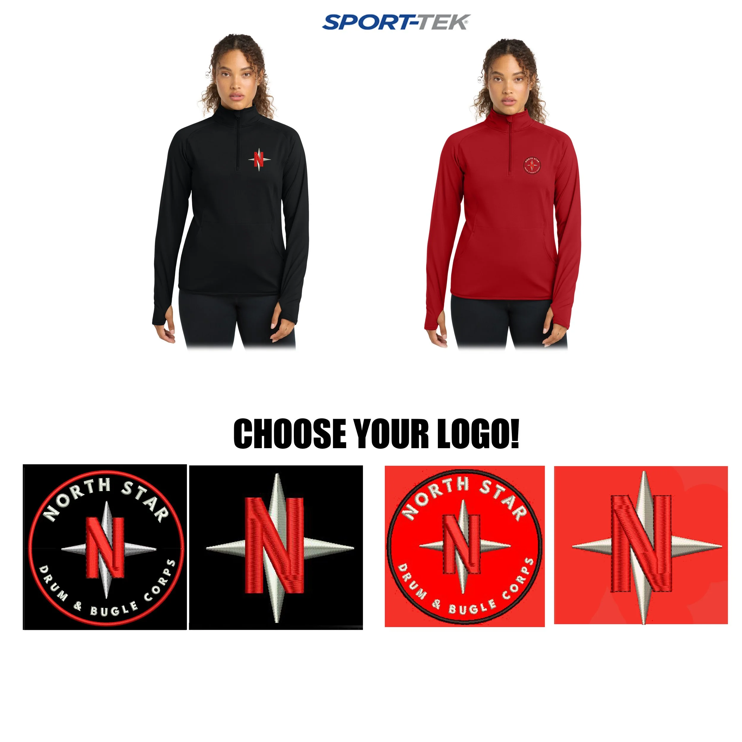 North Star Drum & Bugle Corps Sport-Tek® Women's Sport-Wick® Stretch 1/4-Zip Pullover, Women’s Fit, #LST850