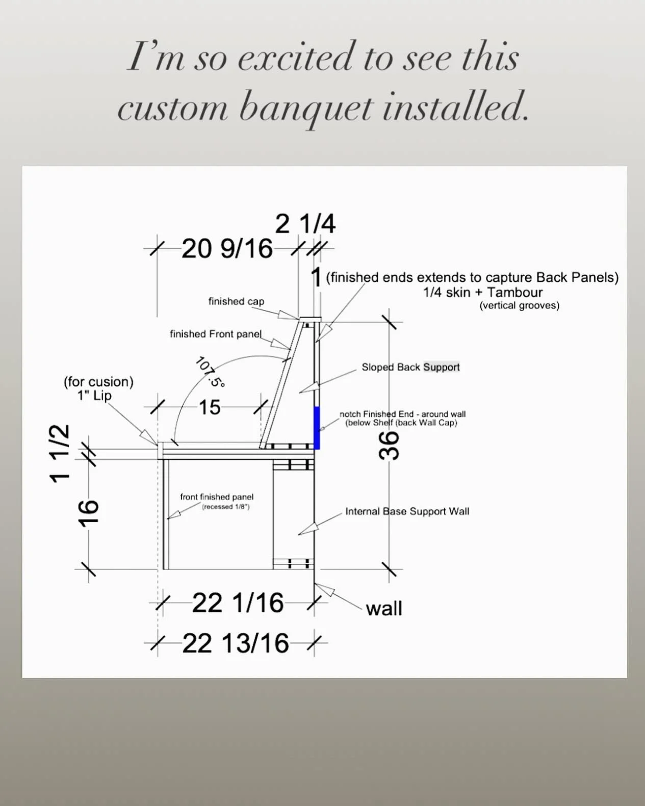 Always excited to design something special for a project, especially for a dream client that shares your vision. This banquet should be installed in the next few weeks. Can&rsquo;t wait to photograph this project. 🙌🏻